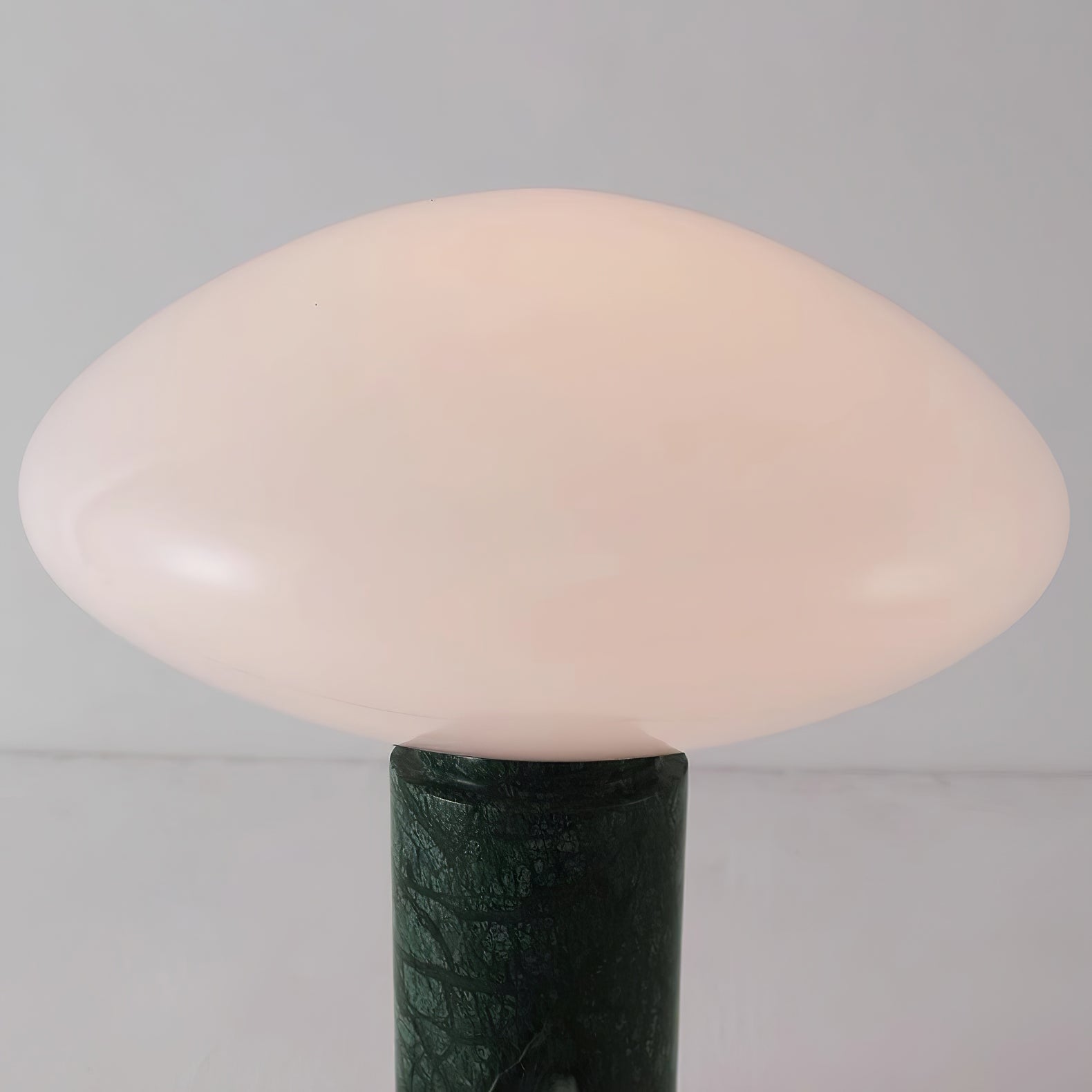 Rivi Table Lamp with Glass Shade and Green Marble Base-Neutral Decor