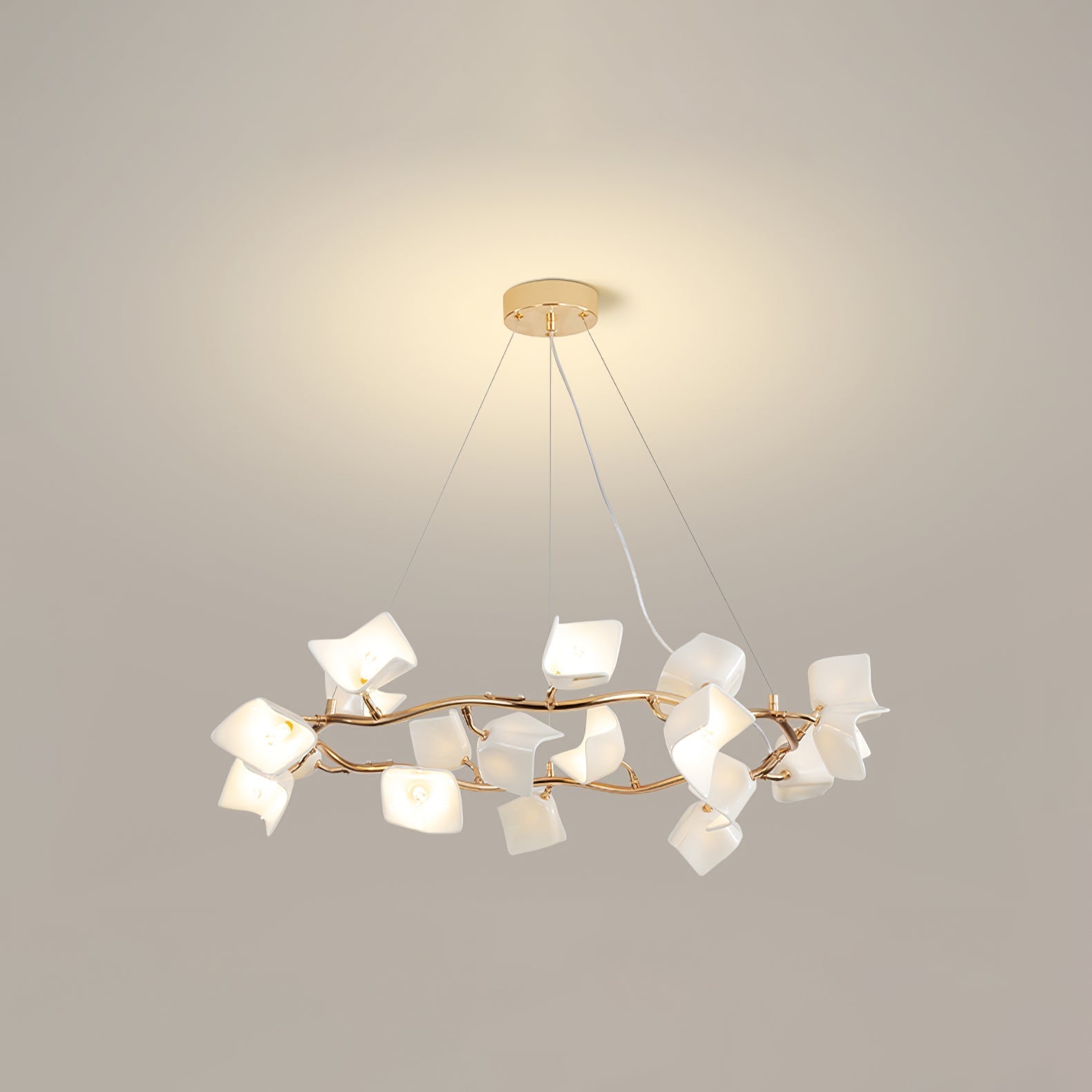 Arthearae Postmodern Luxury Flora Ceramics Chandelier-Neutral Decor