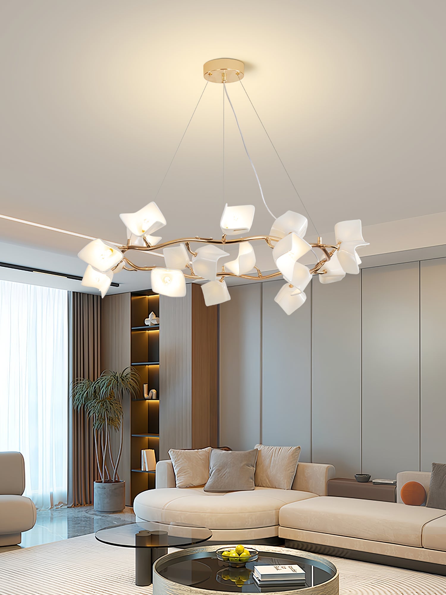 Arthearae Postmodern Luxury Flora Ceramics Chandelier-Neutral Decor