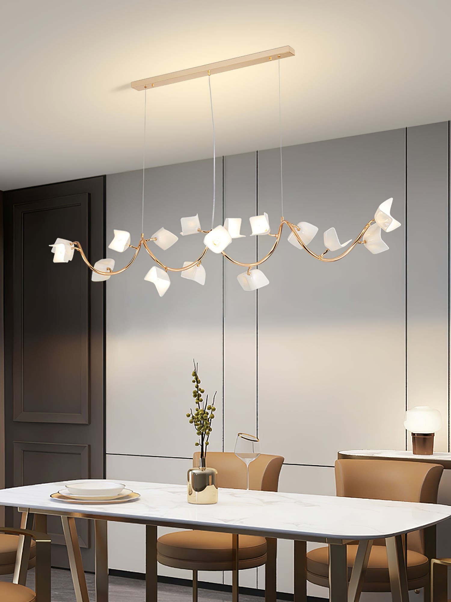 Arthearae Postmodern Luxury Flora Ceramics Chandelier-Neutral Decor