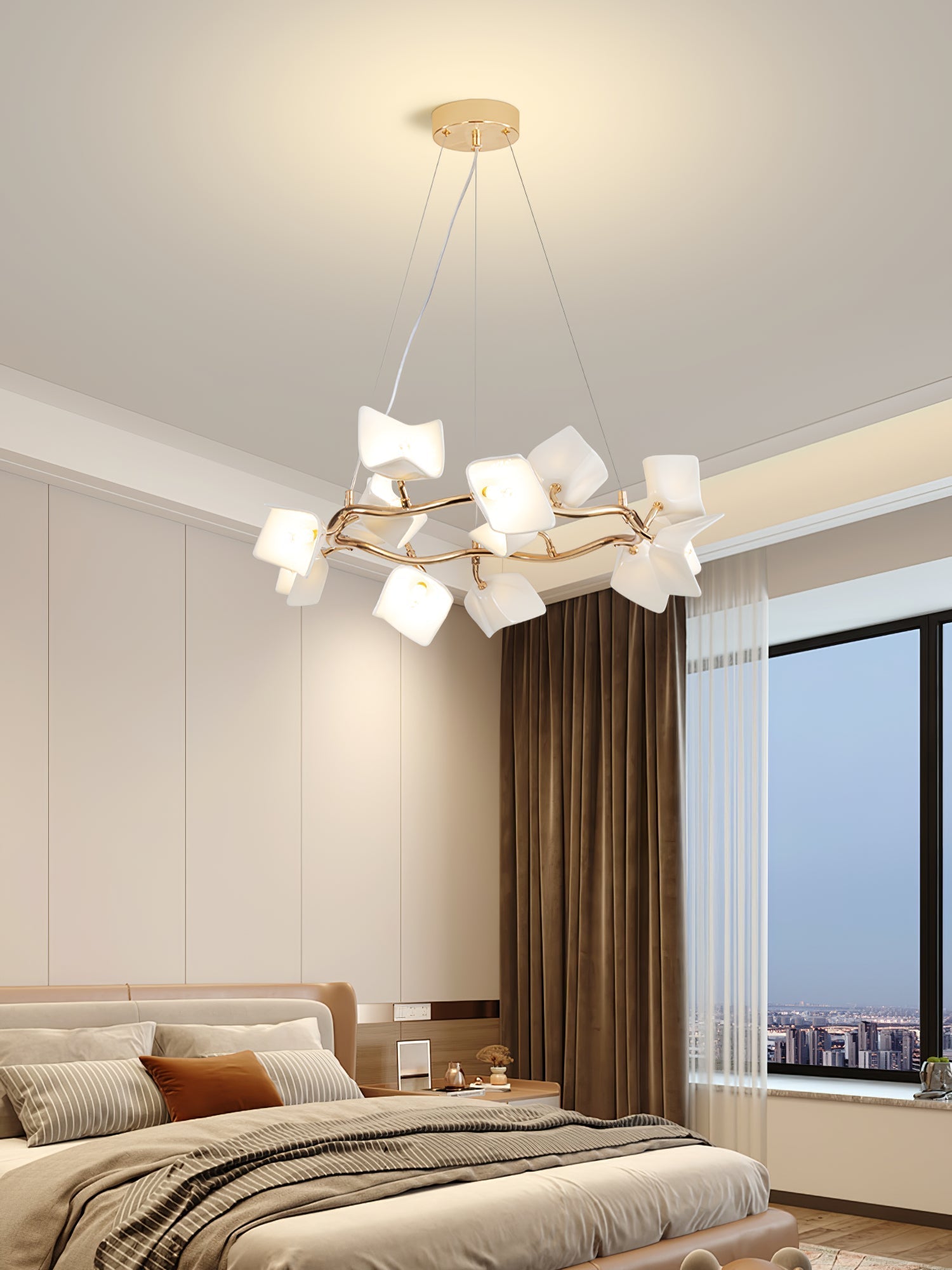 Arthearae Postmodern Luxury Flora Ceramics Chandelier-Neutral Decor