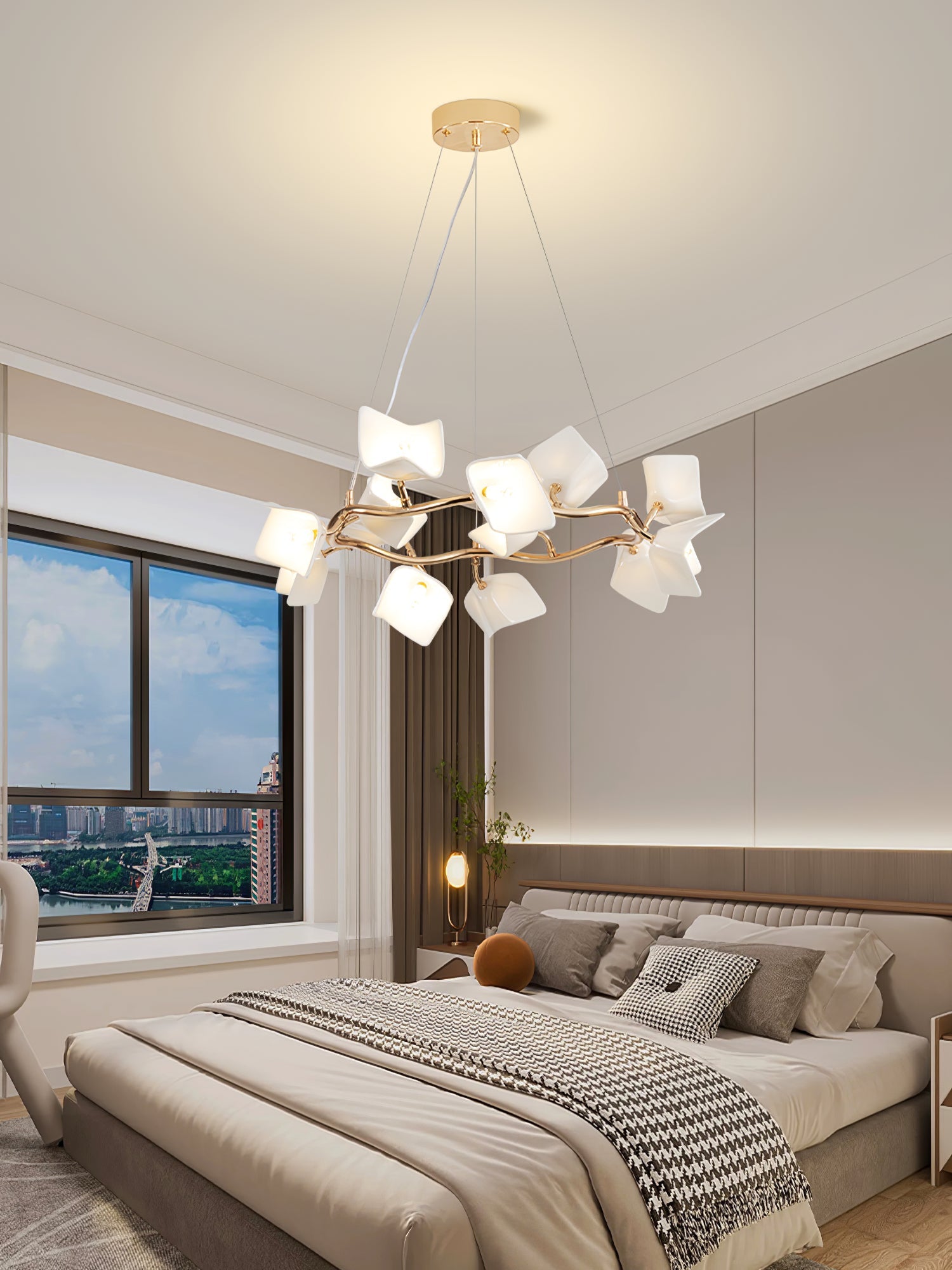 Arthearae Postmodern Luxury Flora Ceramics Chandelier-Neutral Decor