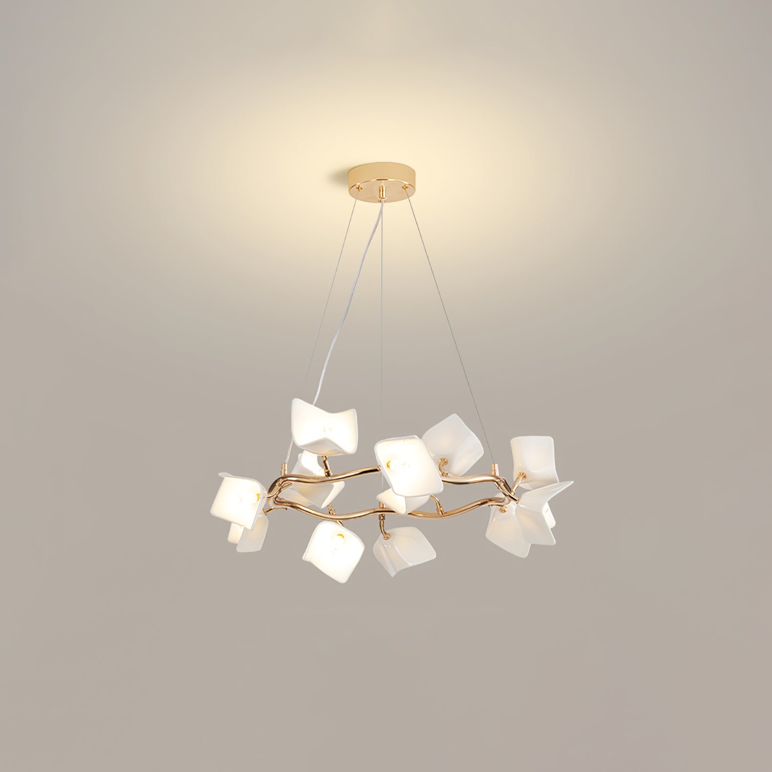 Arthearae Postmodern Luxury Flora Ceramics Chandelier-Neutral Decor