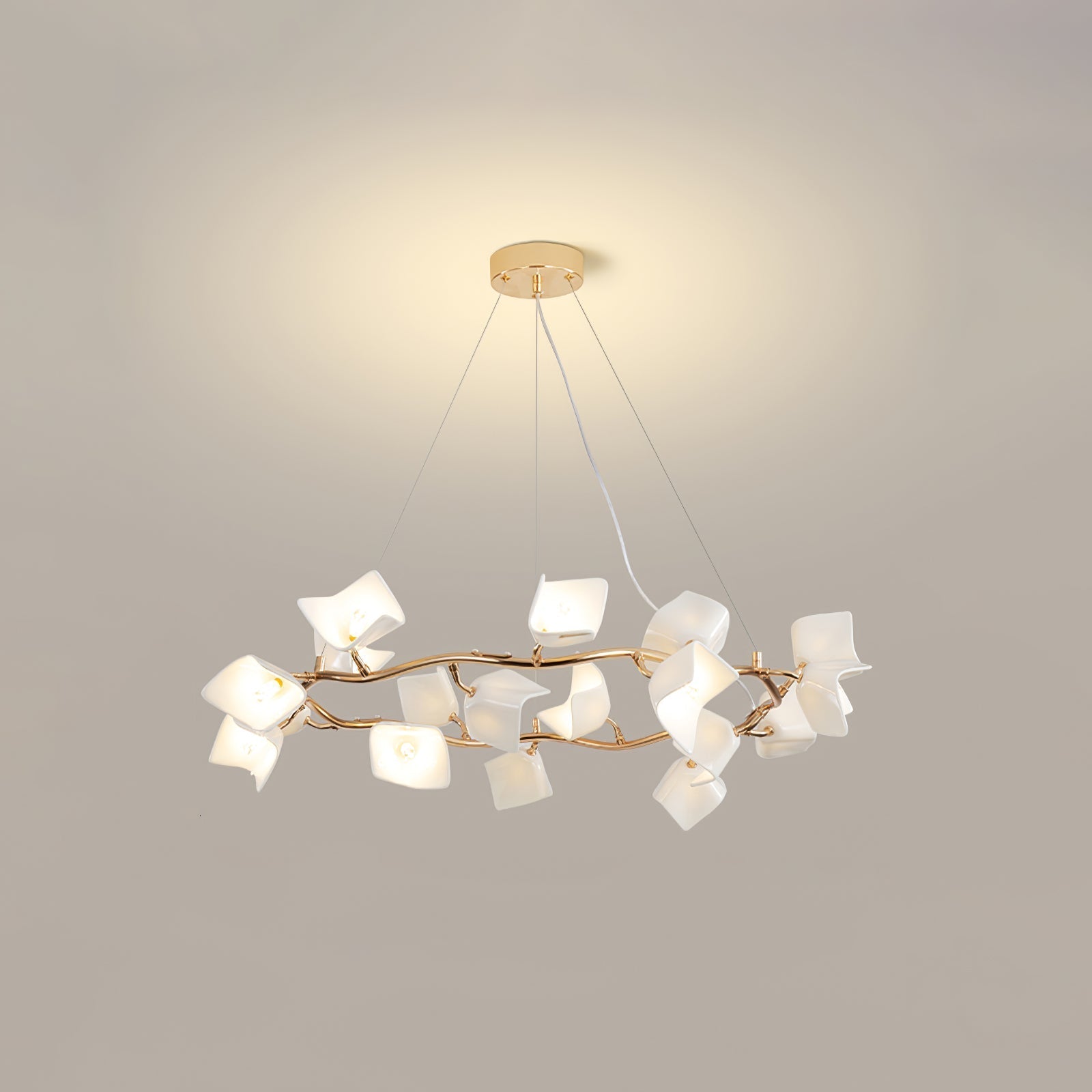 Arthearae Postmodern Luxury Flora Ceramics Chandelier-Neutral Decor