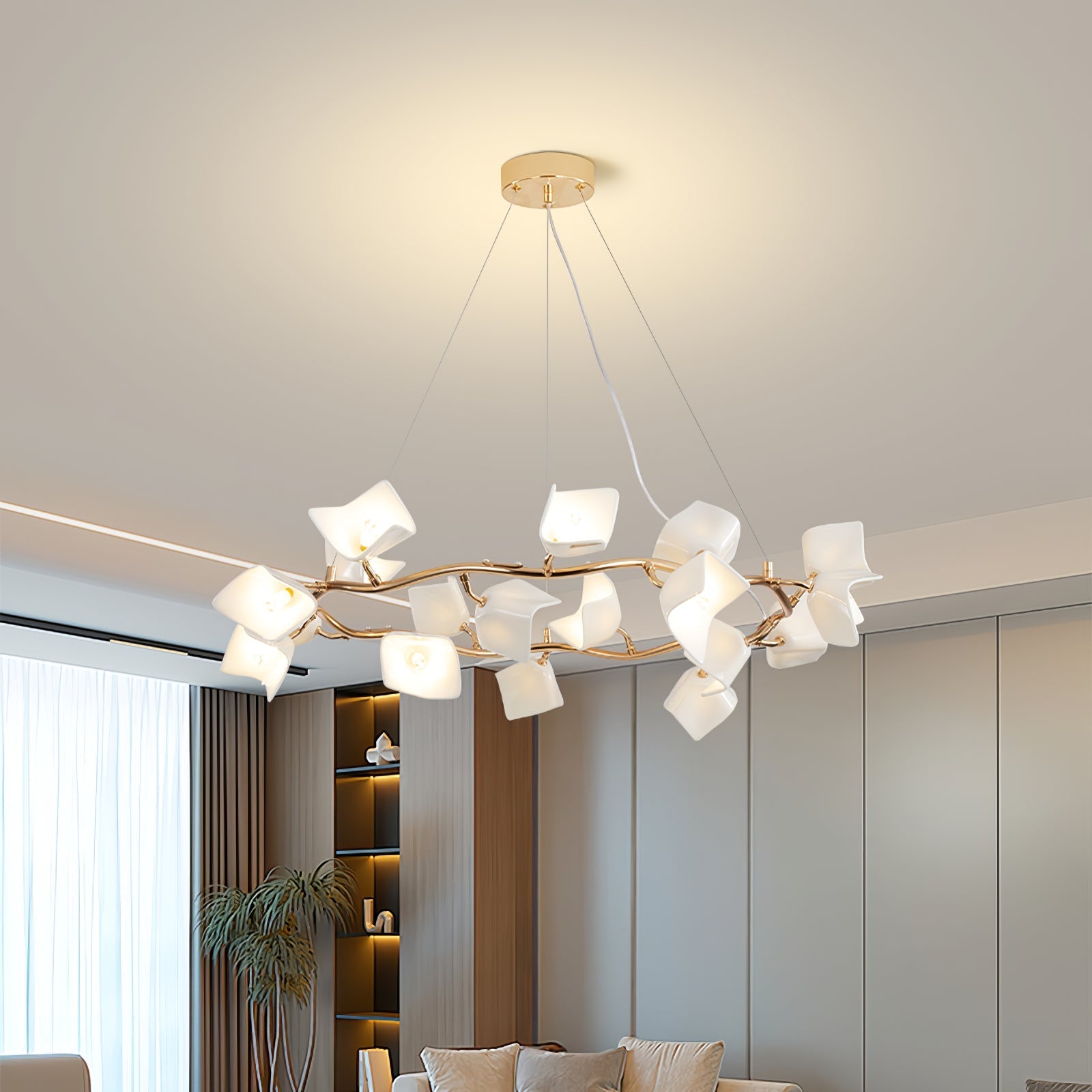 Arthearae Postmodern Luxury Flora Ceramics Chandelier-Neutral Decor