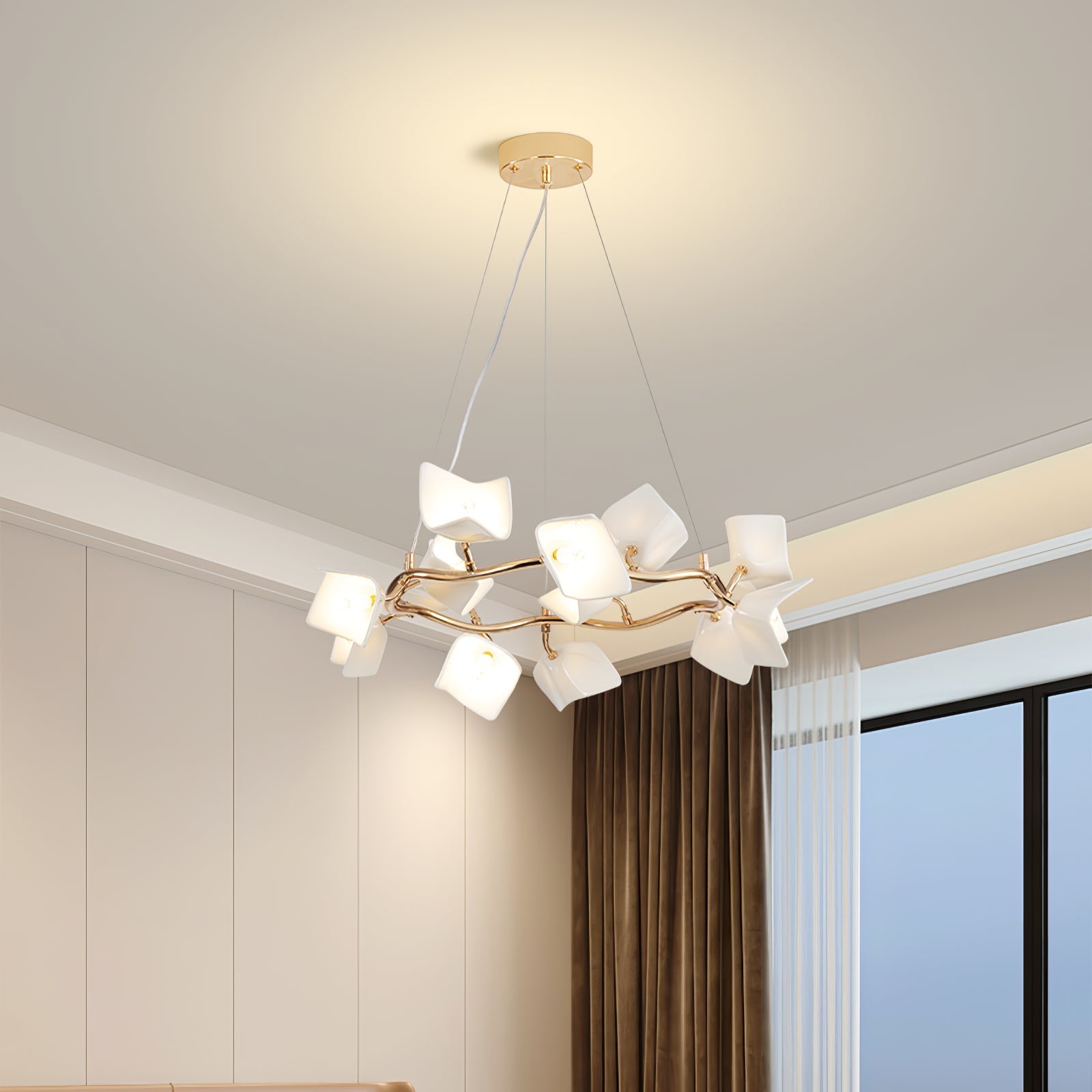 Arthearae Postmodern Luxury Flora Ceramics Chandelier-Neutral Decor