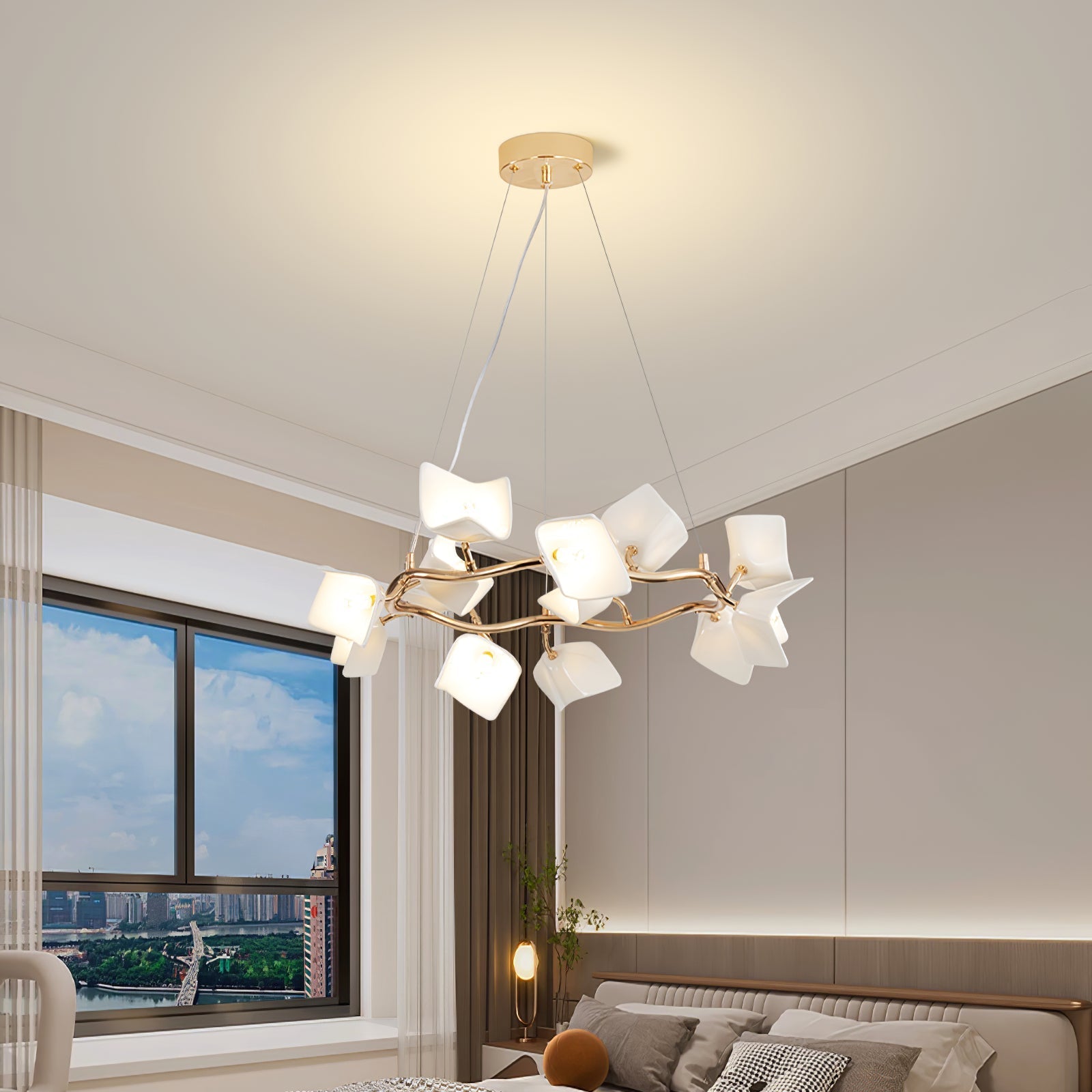 Arthearae Postmodern Luxury Flora Ceramics Chandelier-Neutral Decor