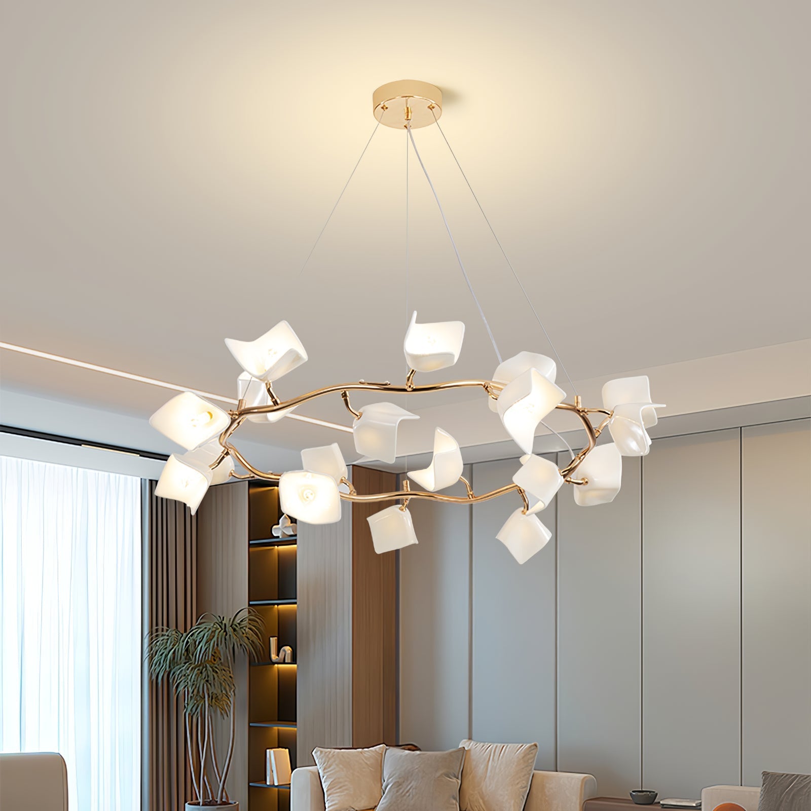 Arthearae Postmodern Luxury Flora Ceramics Chandelier-Neutral Decor