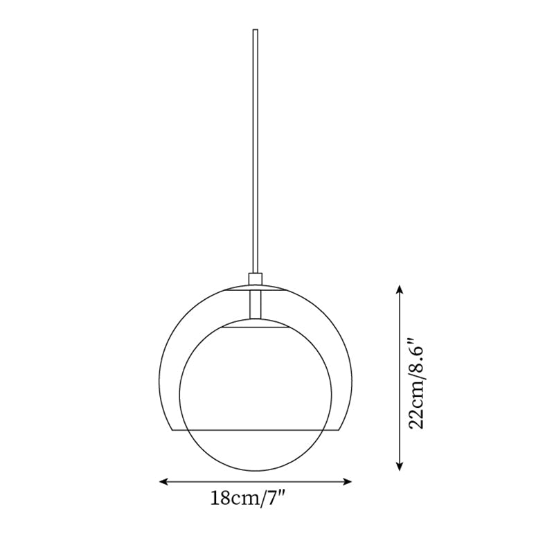 Pendant Light Double Globe Shade Glass Modern Minimalist Ambient