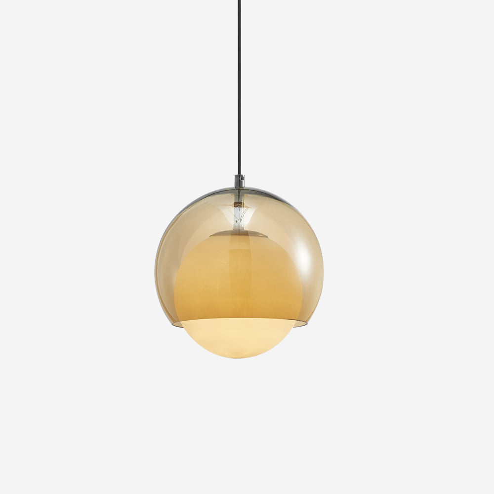 Pendant Light Double Globe Shade Glass Modern Minimalist Ambient