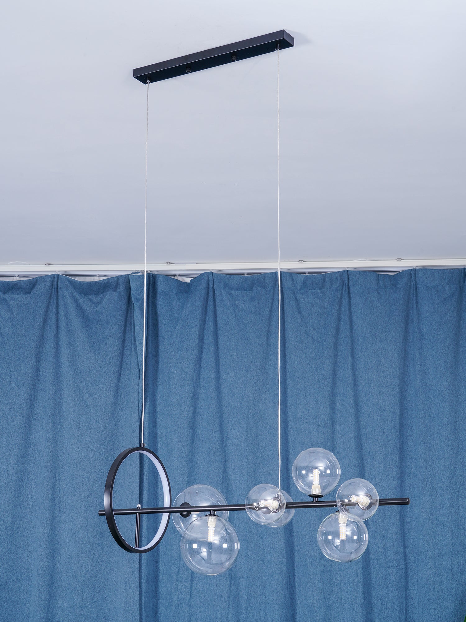 Edvane Chandelier Glass Bubble Nordic Black LED-Neutral Decor