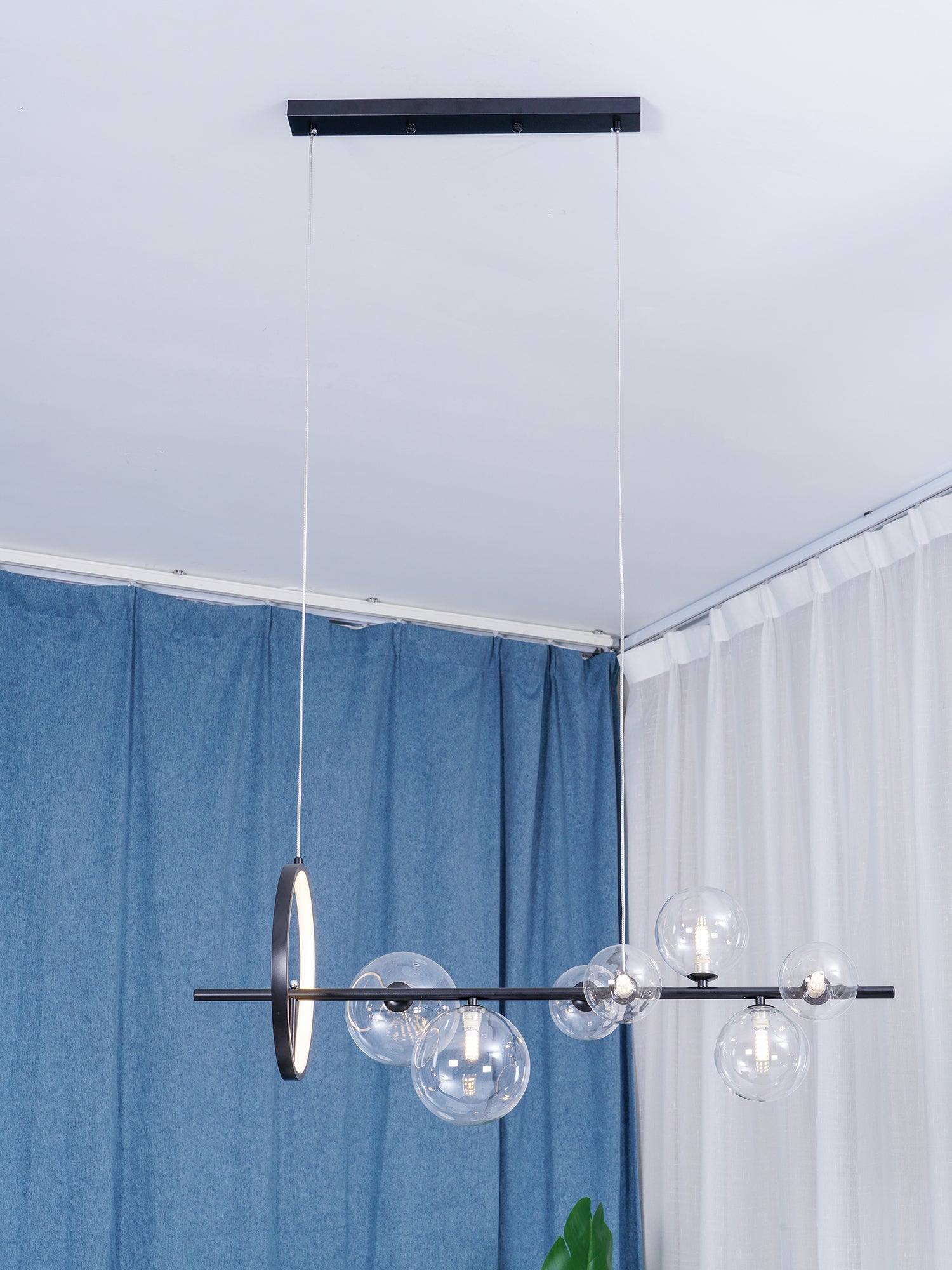 Edvane Chandelier Glass Bubble Nordic Black LED-Neutral Decor