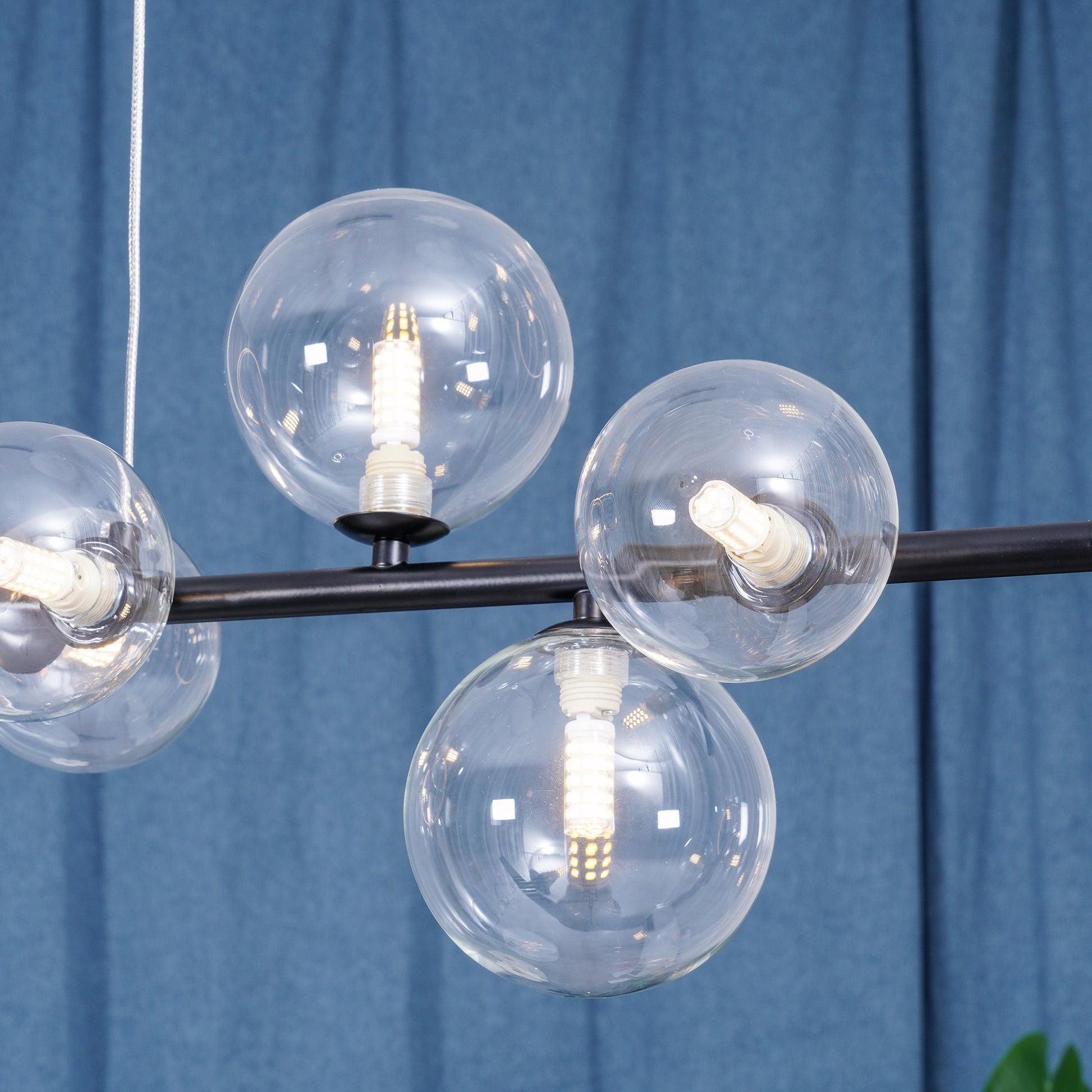 Edvane Chandelier Glass Bubble Nordic Black LED-Neutral Decor