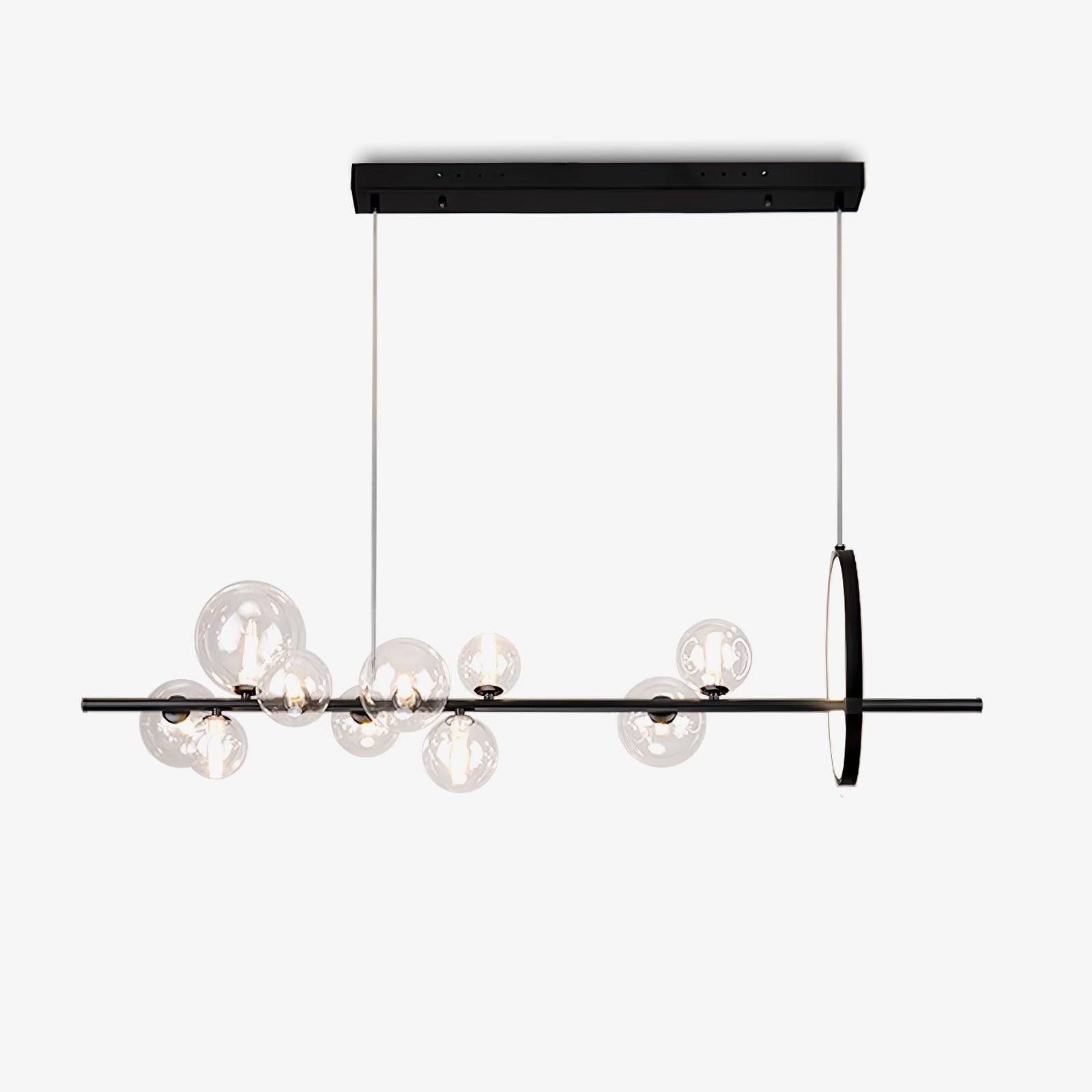 Edvane Chandelier Glass Bubble Nordic Black LED-Neutral Decor