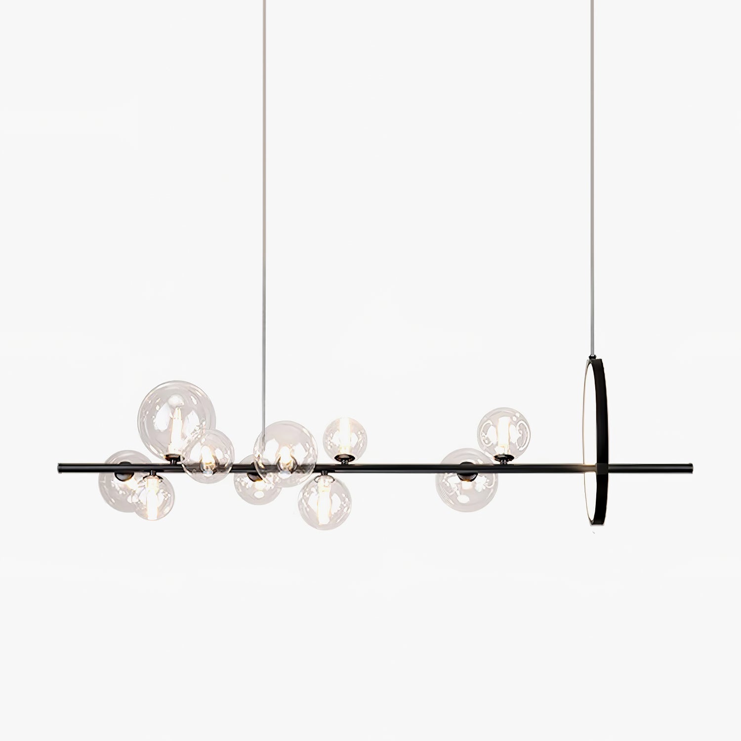 Edvane Chandelier Glass Bubble Nordic Black LED-Neutral Decor