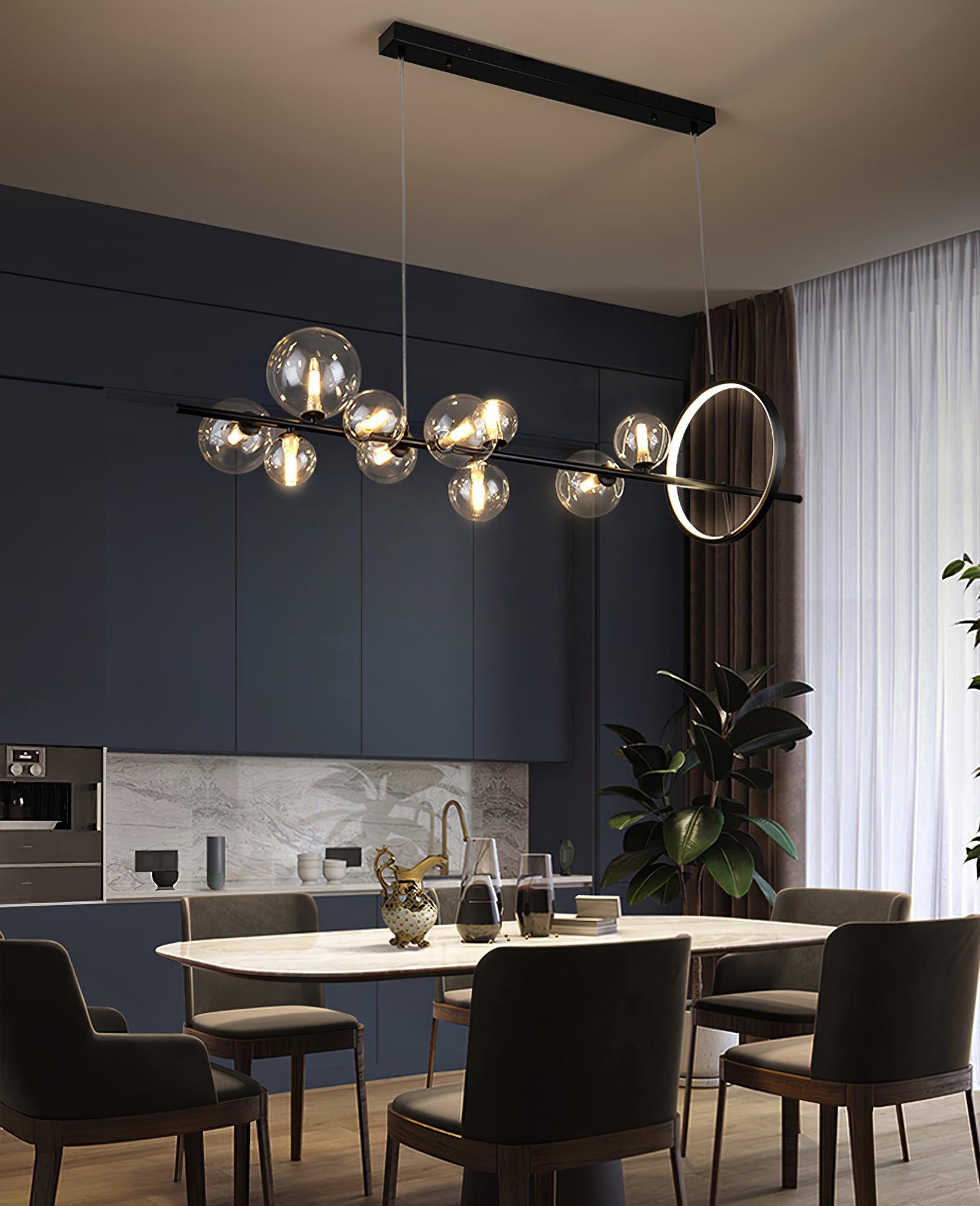 Edvane Chandelier Glass Bubble Nordic Black LED-Neutral Decor