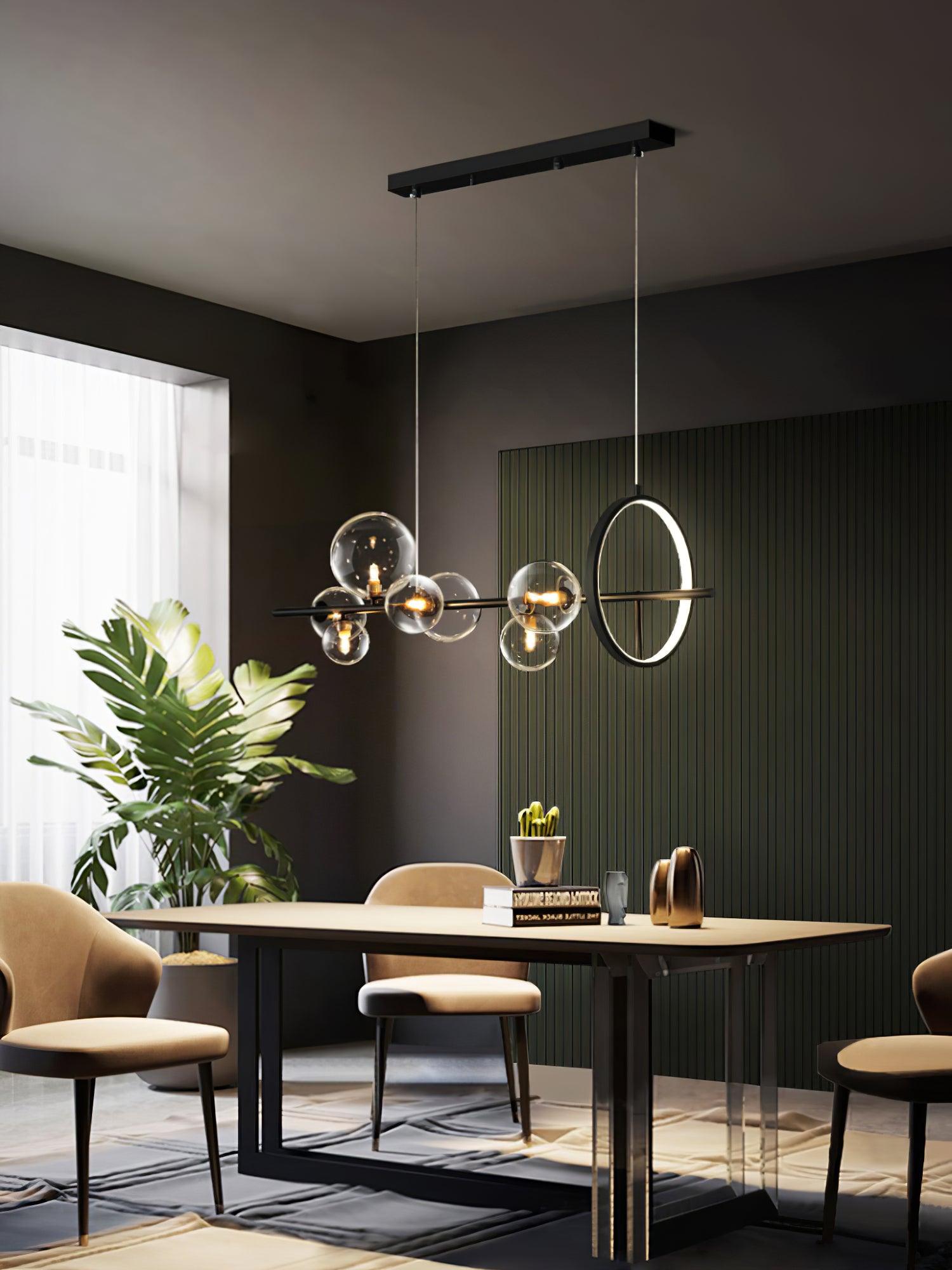 Edvane Chandelier Glass Bubble Nordic Black LED-Neutral Decor