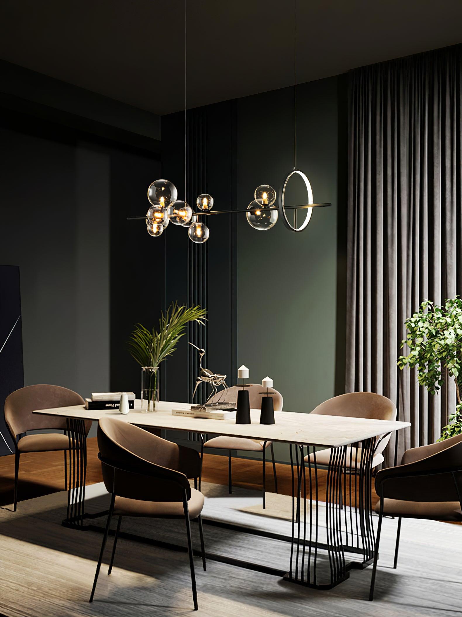 Edvane Chandelier Glass Bubble Nordic Black LED-Neutral Decor