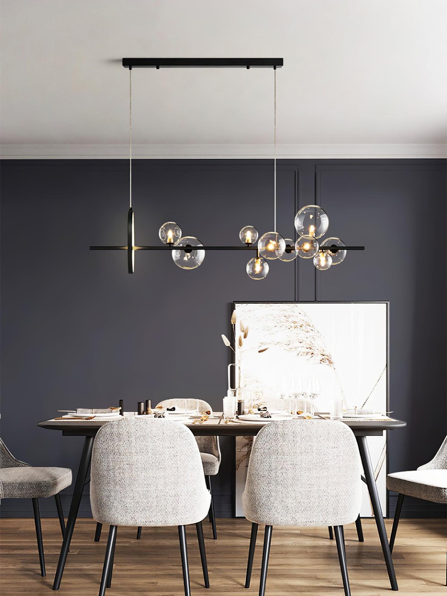 Edvane Chandelier Glass Bubble Nordic Black LED-Neutral Decor