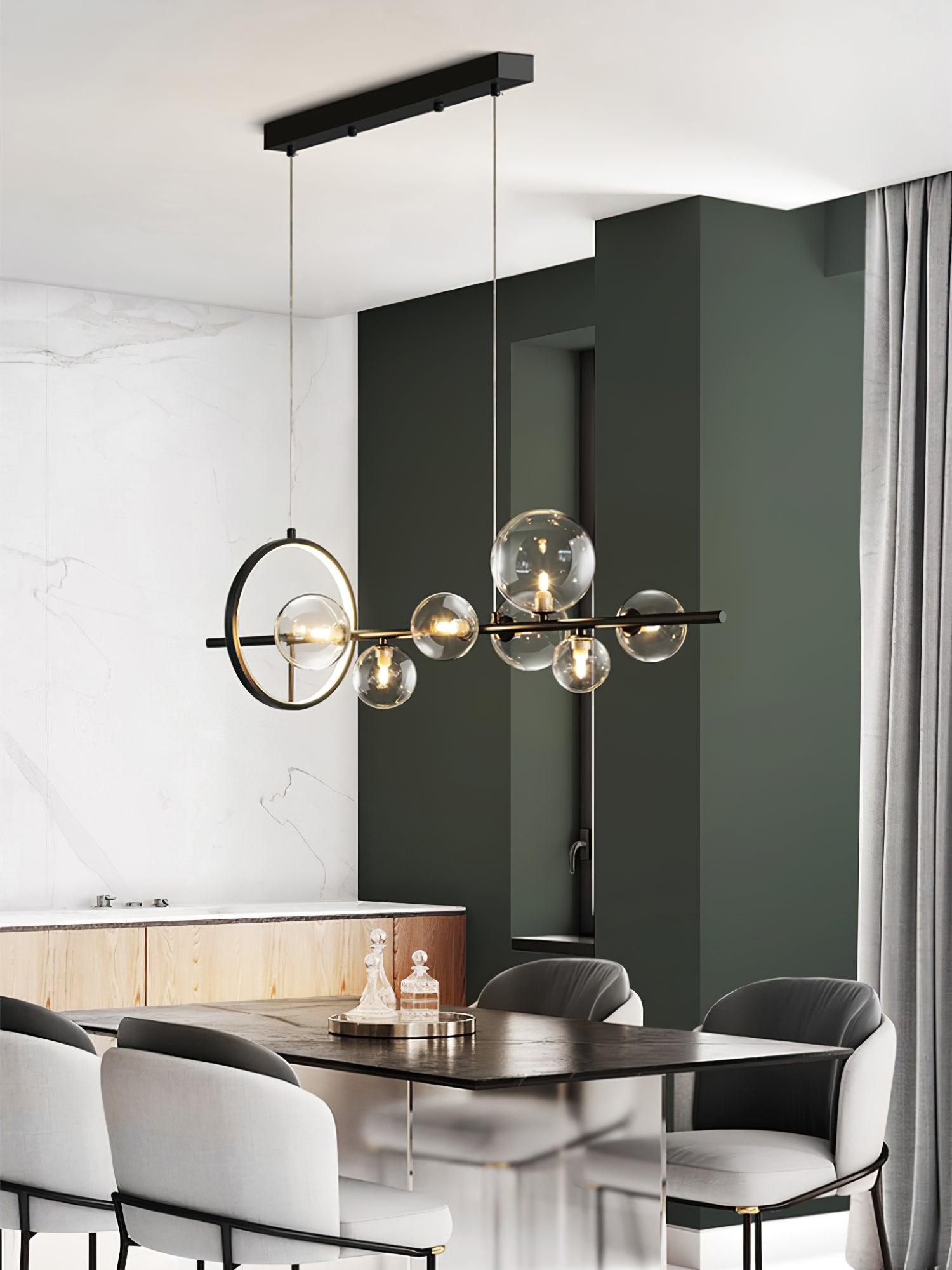 Edvane Chandelier Glass Bubble Nordic Black LED-Neutral Decor
