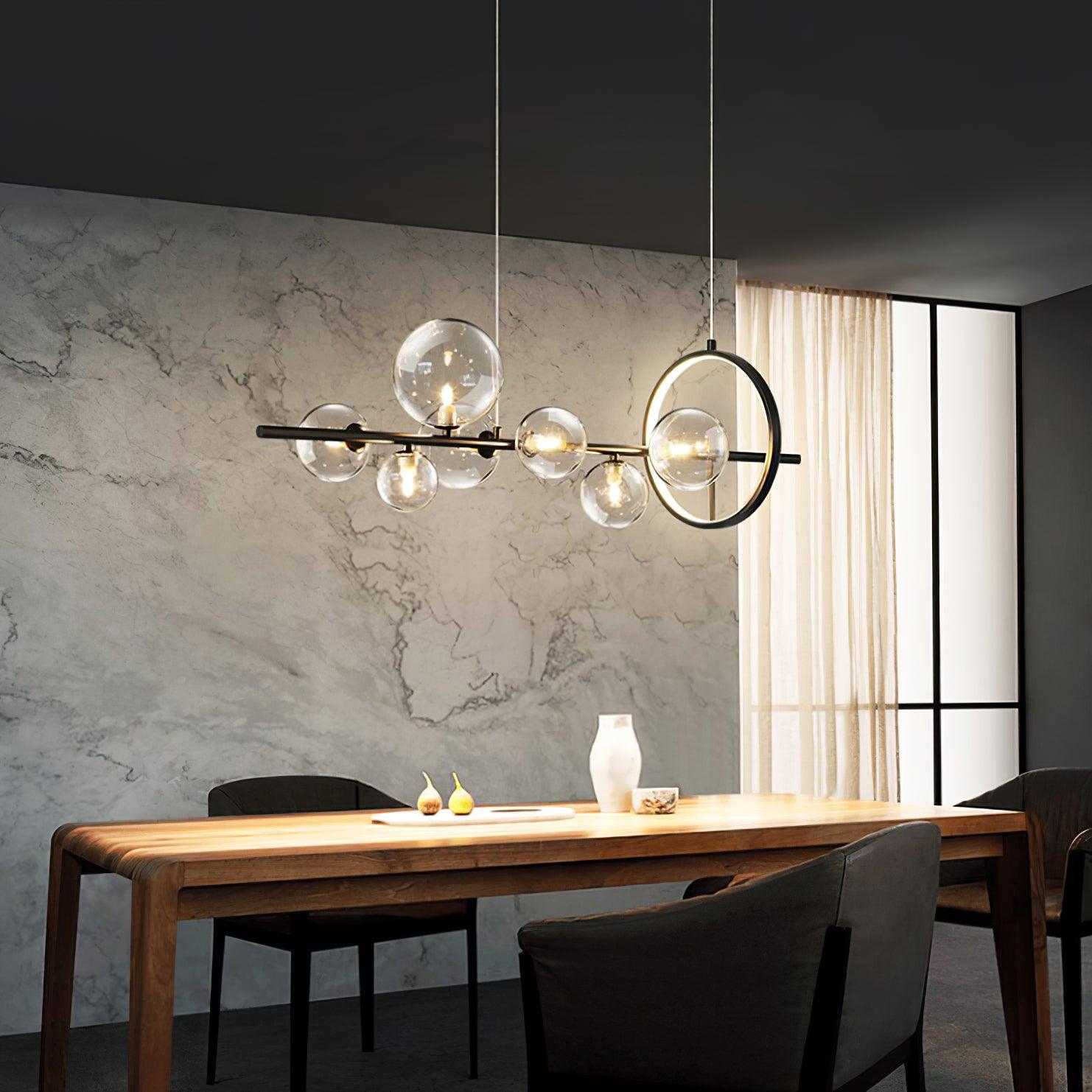 Edvane Chandelier Glass Bubble Nordic Black LED-Neutral Decor