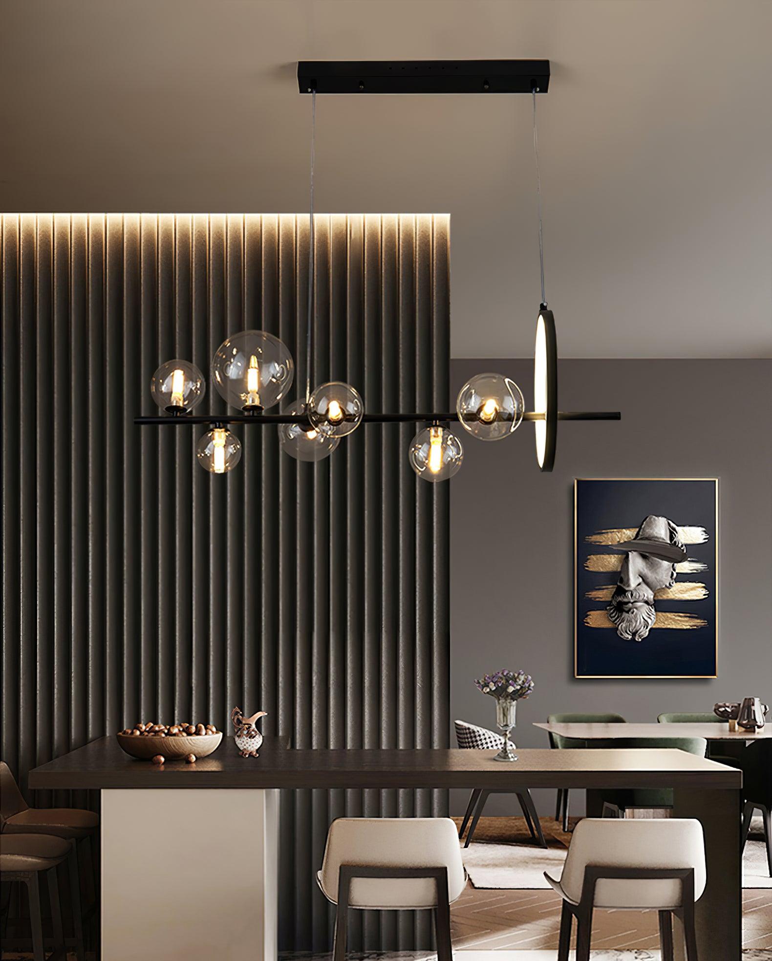 Edvane Chandelier Glass Bubble Nordic Black LED-Neutral Decor
