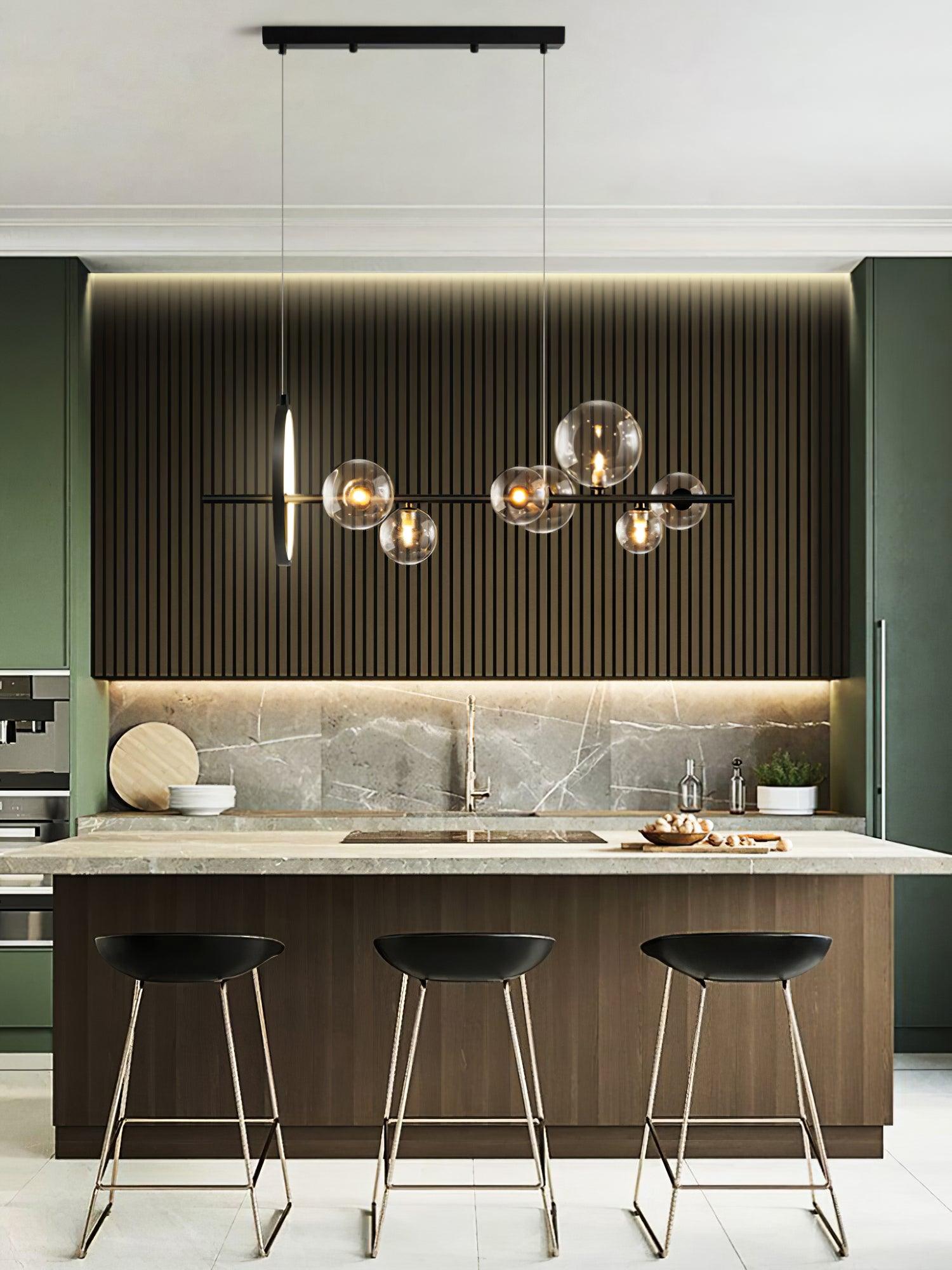 Edvane Chandelier Glass Bubble Nordic Black LED-Neutral Decor