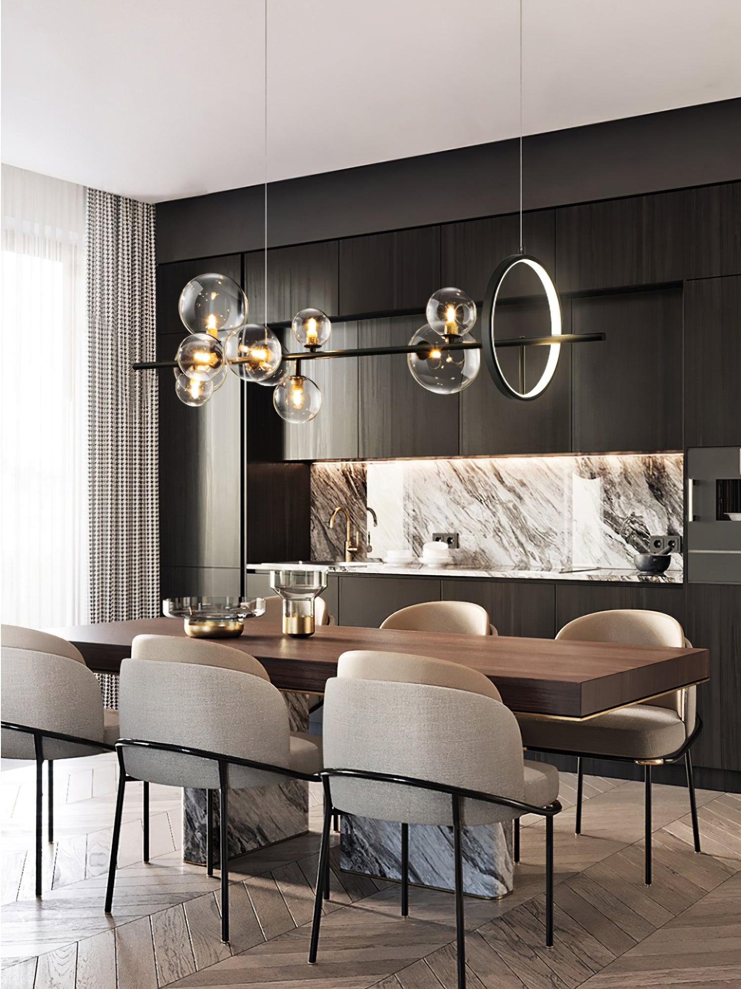 Edvane Chandelier Glass Bubble Nordic Black LED-Neutral Decor
