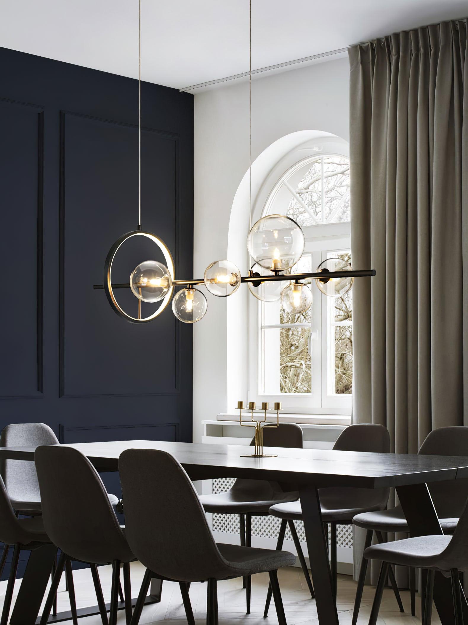 Edvane Chandelier Glass Bubble Nordic Black LED-Neutral Decor
