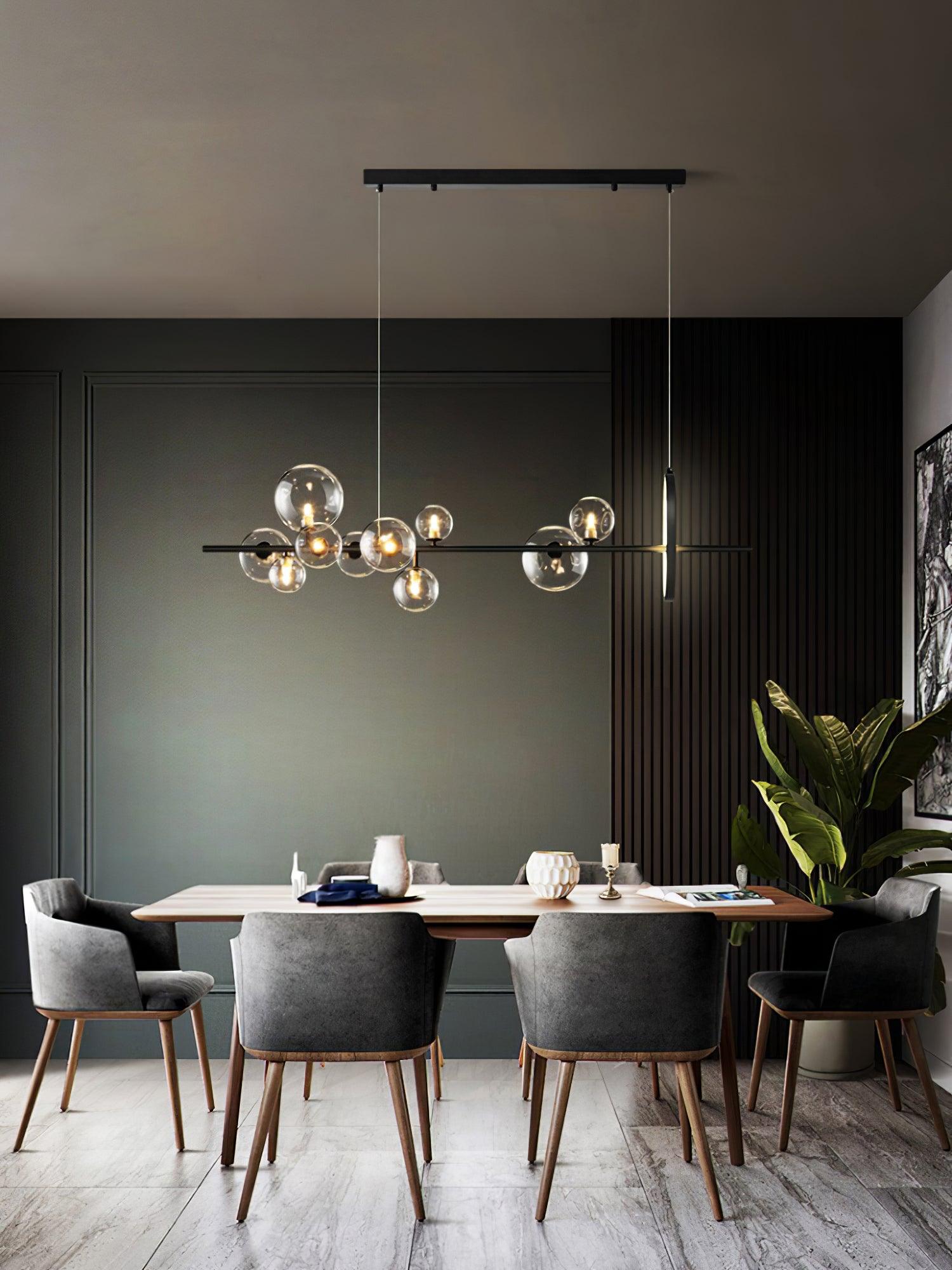 Edvane Chandelier Glass Bubble Nordic Black LED-Neutral Decor