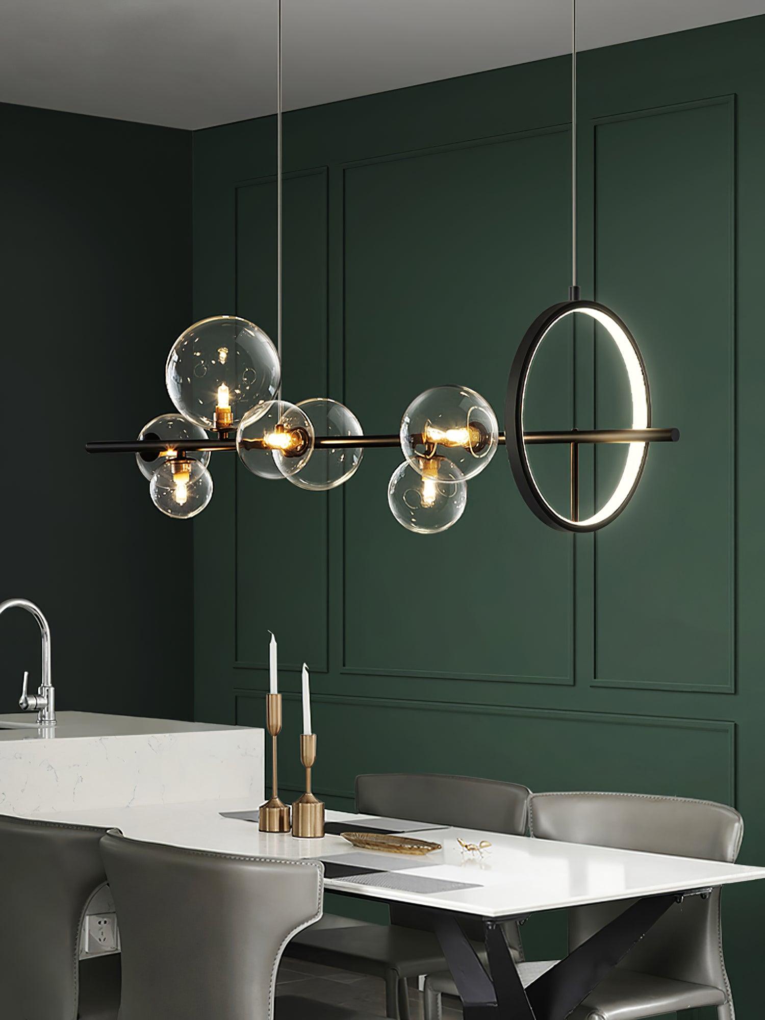 Edvane Chandelier Glass Bubble Nordic Black LED-Neutral Decor