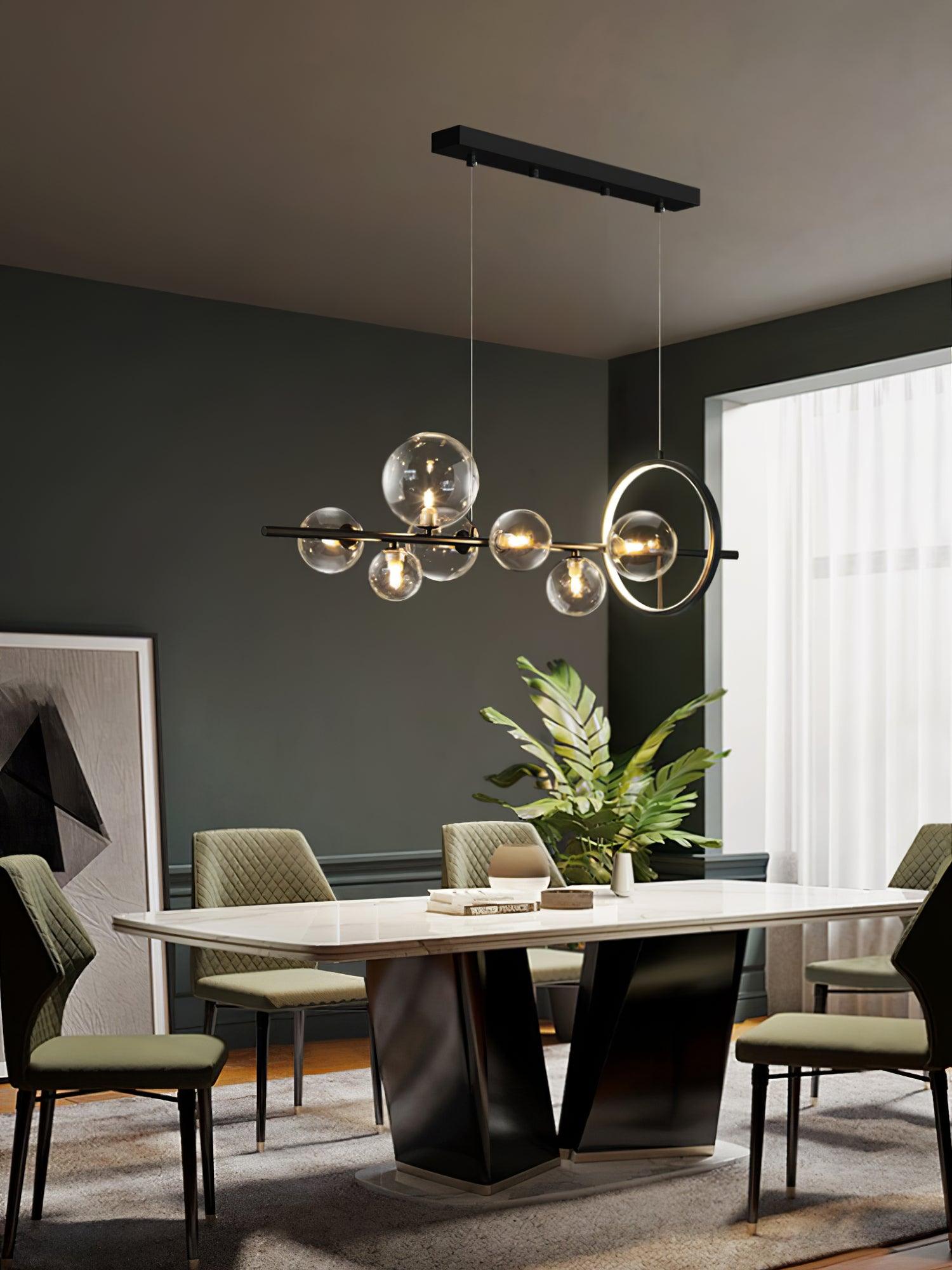 Edvane Chandelier Glass Bubble Nordic Black LED-Neutral Decor