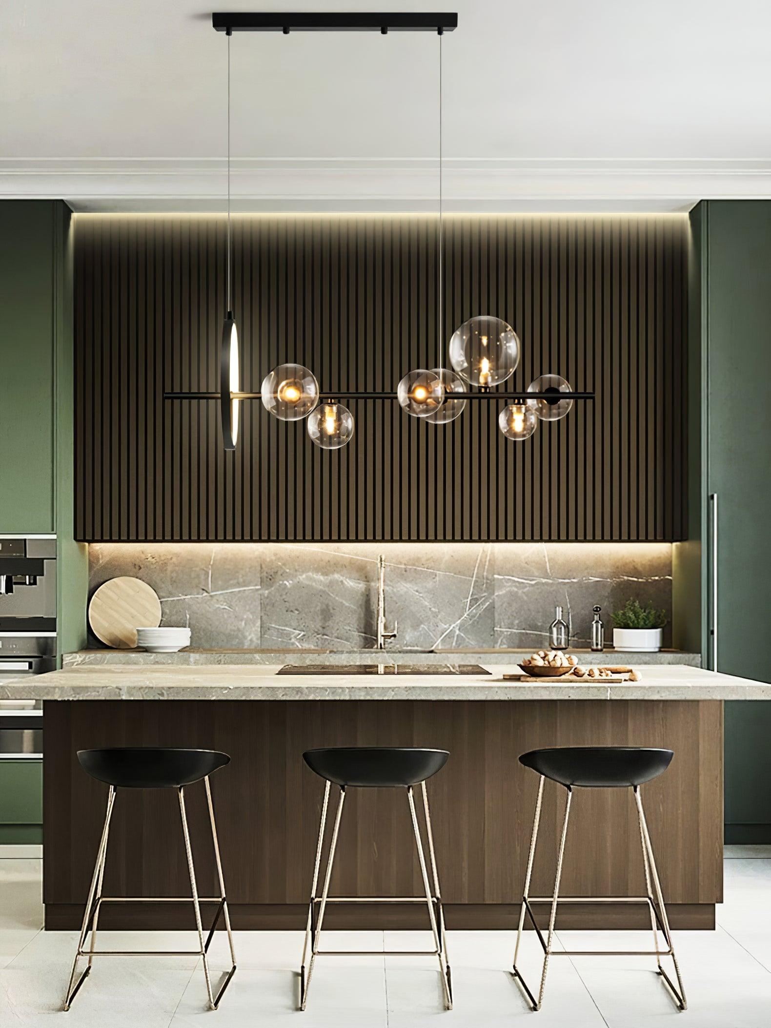 Edvane Chandelier Glass Bubble Nordic Black LED-Neutral Decor