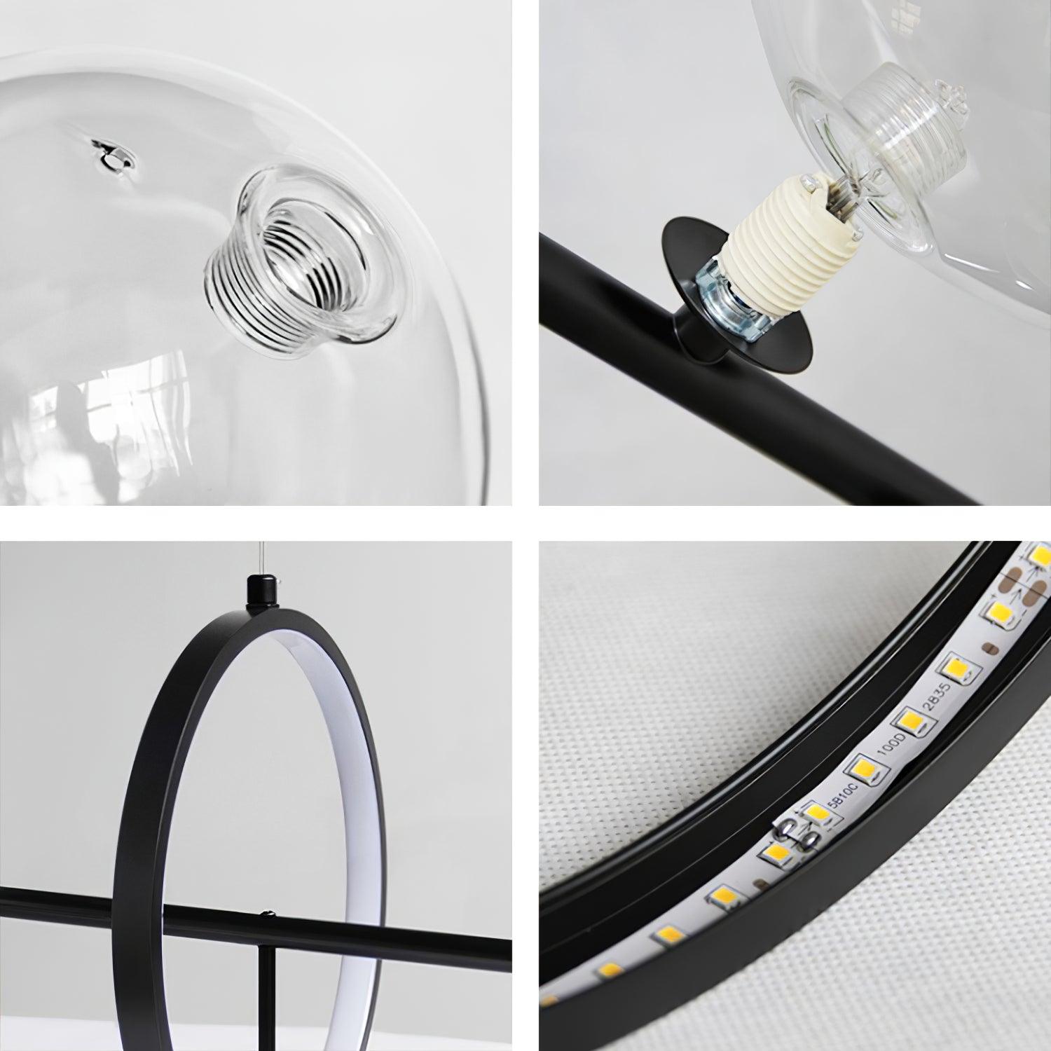 Edvane Chandelier Glass Bubble Nordic Black LED-Neutral Decor
