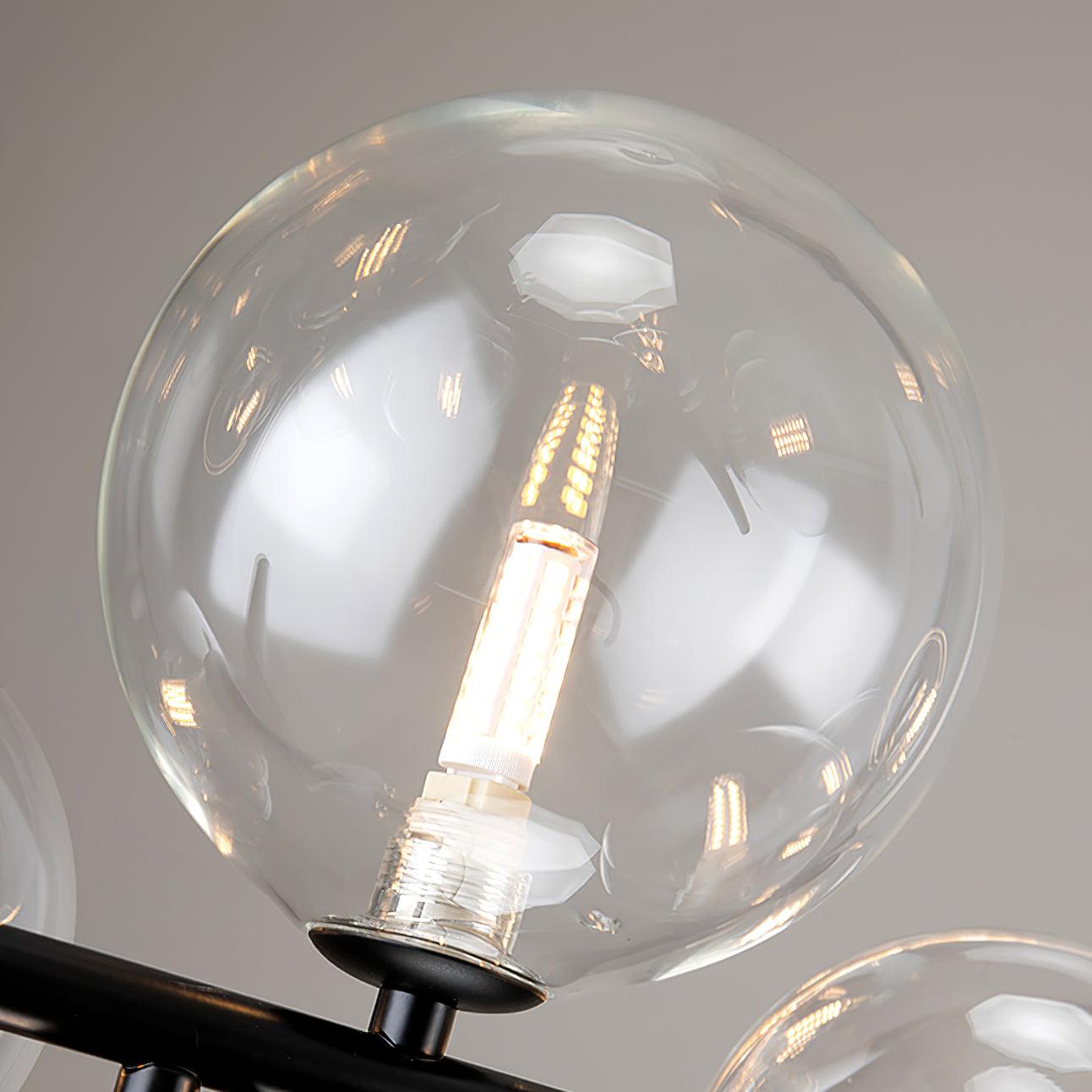 Edvane Chandelier Glass Bubble Nordic Black LED-Neutral Decor