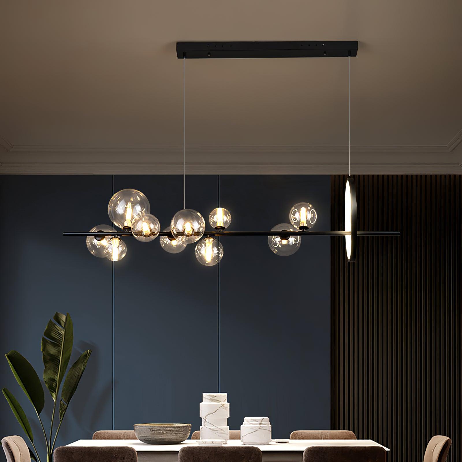 Edvane Chandelier Glass Bubble Nordic Black LED-Neutral Decor