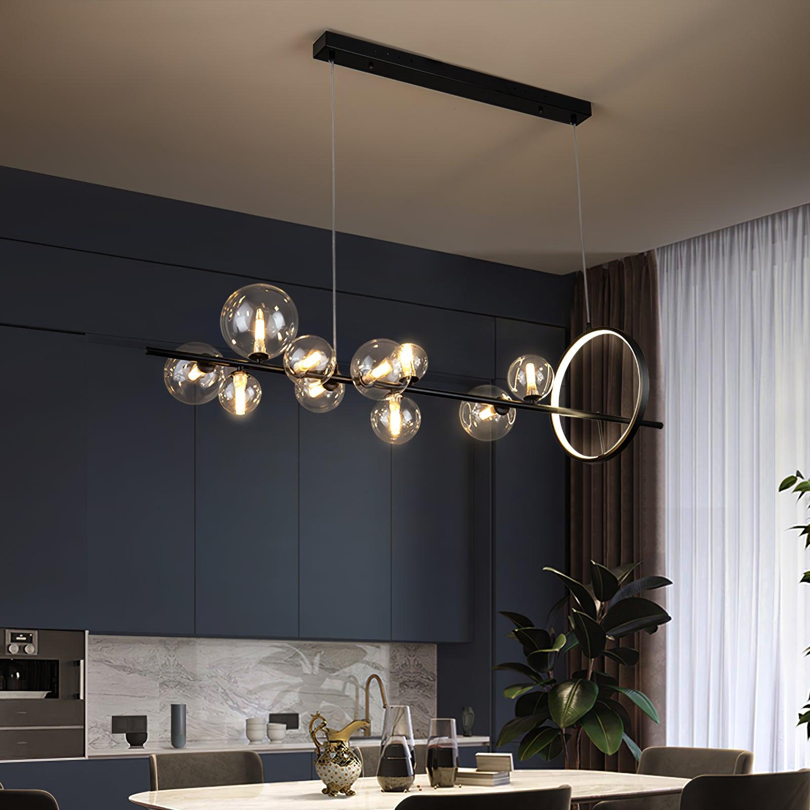 Edvane Chandelier Glass Bubble Nordic Black LED-Neutral Decor