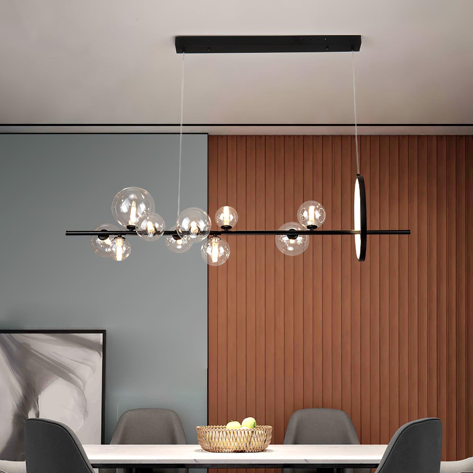 Edvane Chandelier Glass Bubble Nordic Black LED-Neutral Decor