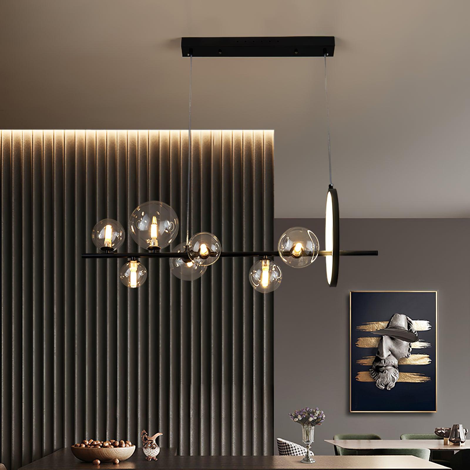 Edvane Chandelier Glass Bubble Nordic Black LED-Neutral Decor