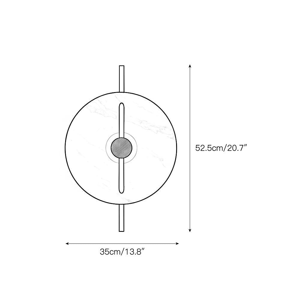 Front view of the single-head Mito Marble Wall Lamp.