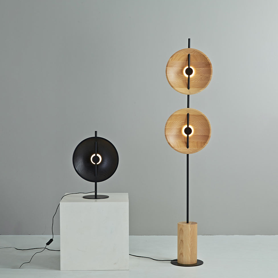 Another angle of the wood color finish lamp.