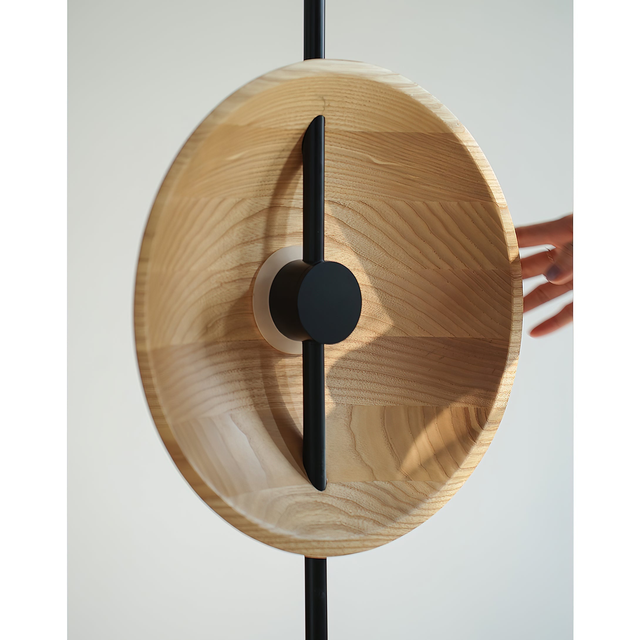 View of the integrated LED light source inside the lampshade.