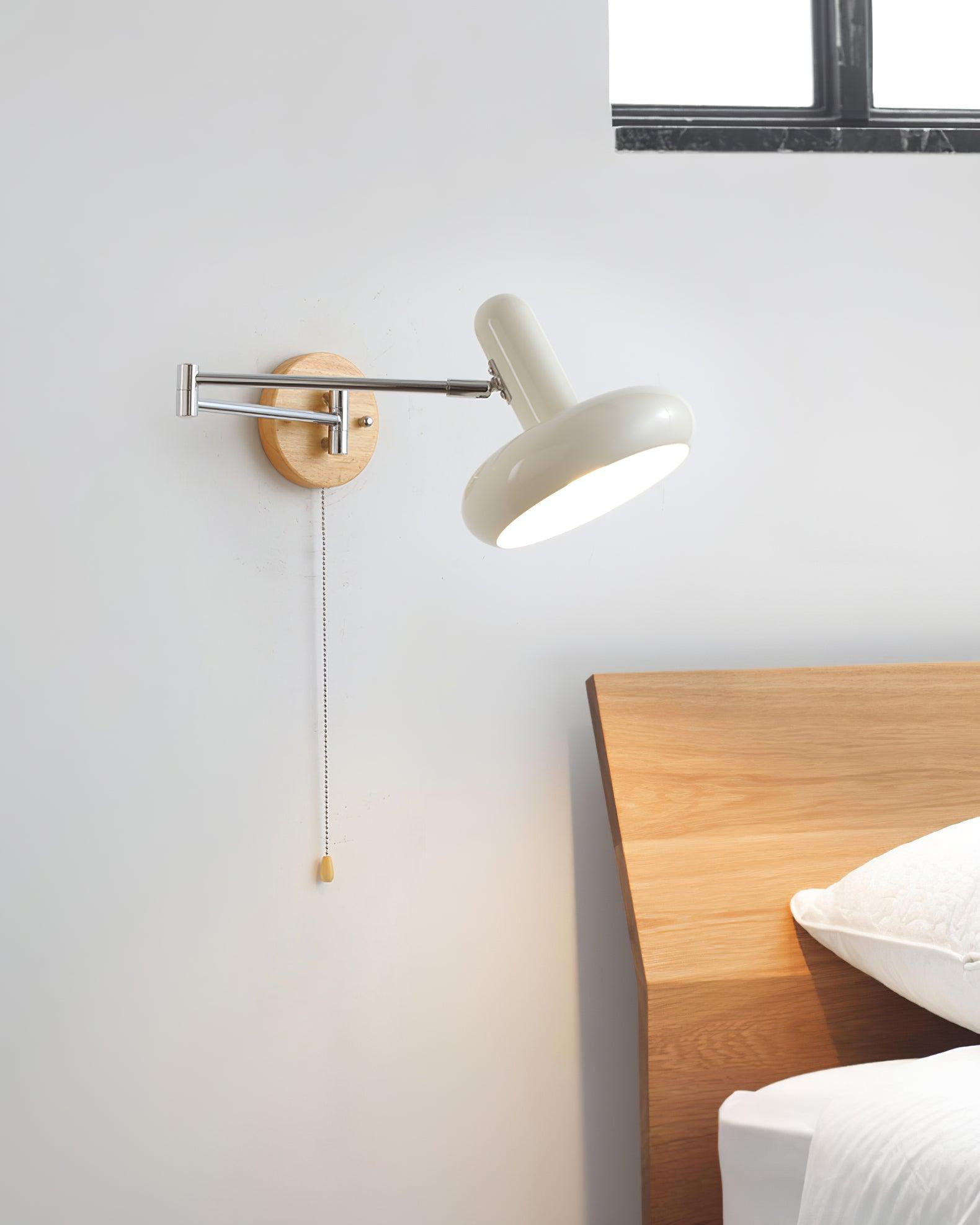 Wall Lamp Swivel Arm Rounded Shade Pull Chain Modern Retro