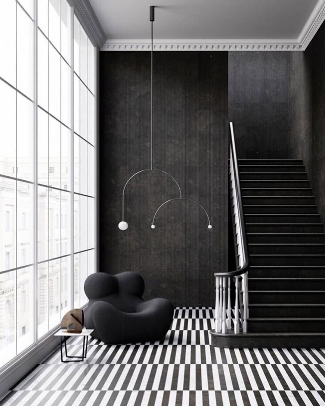 Lustra Chandelier Mobile Black Minimalist-Neutral Decor