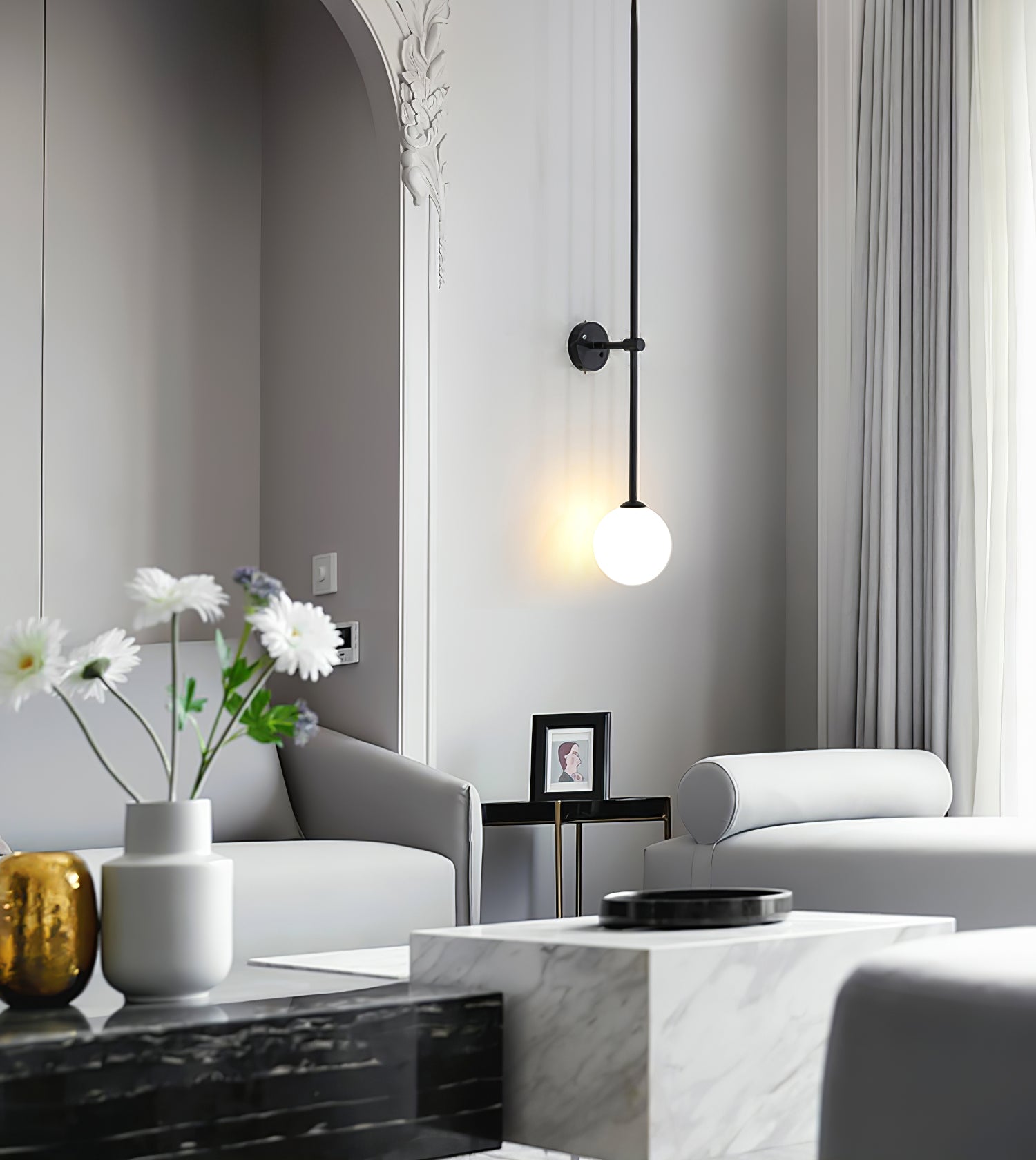 Erixon Modern Minimalist Mobile Glass Wall Lamp-Neutral Decor