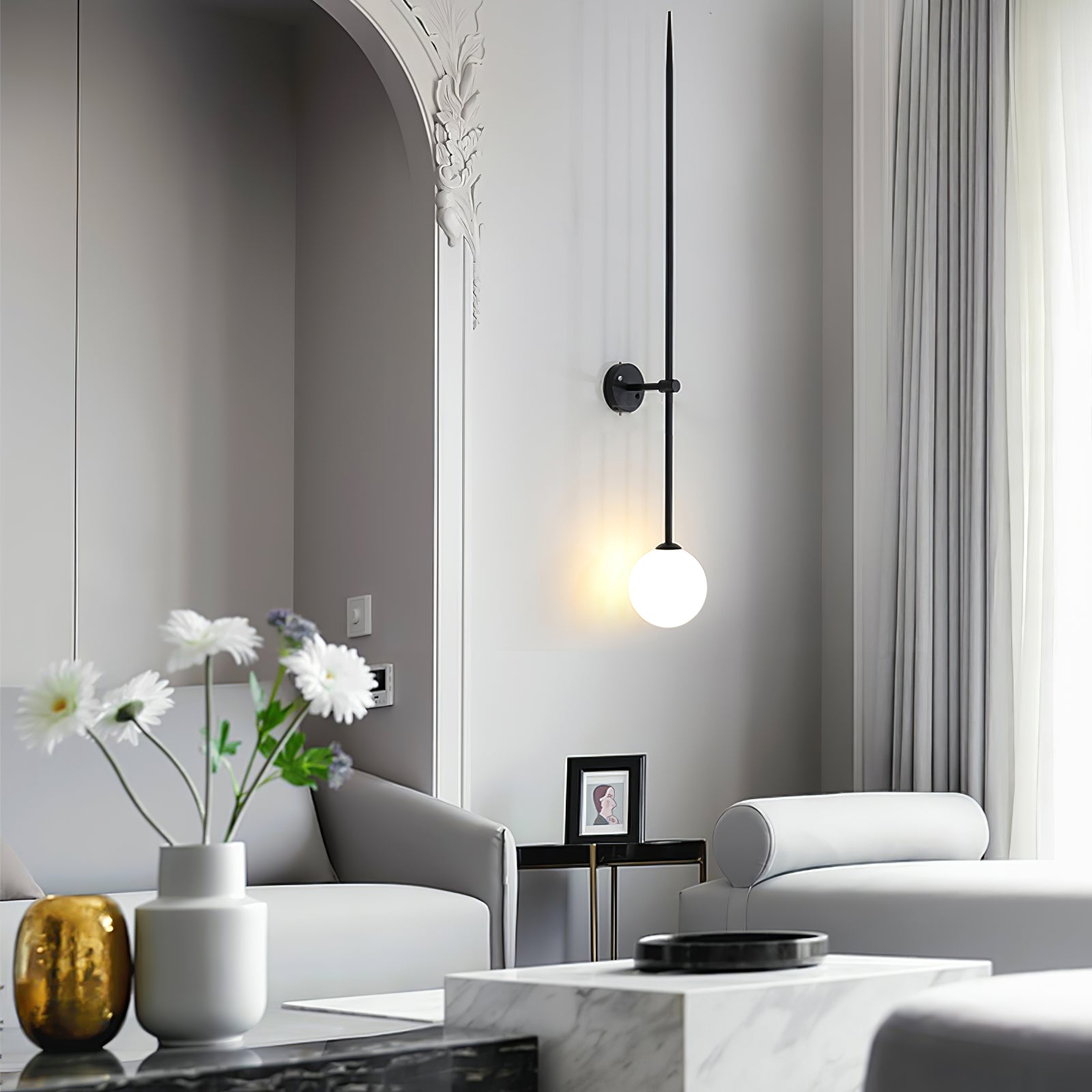 Erixon Modern Minimalist Mobile Glass Wall Lamp-Neutral Decor