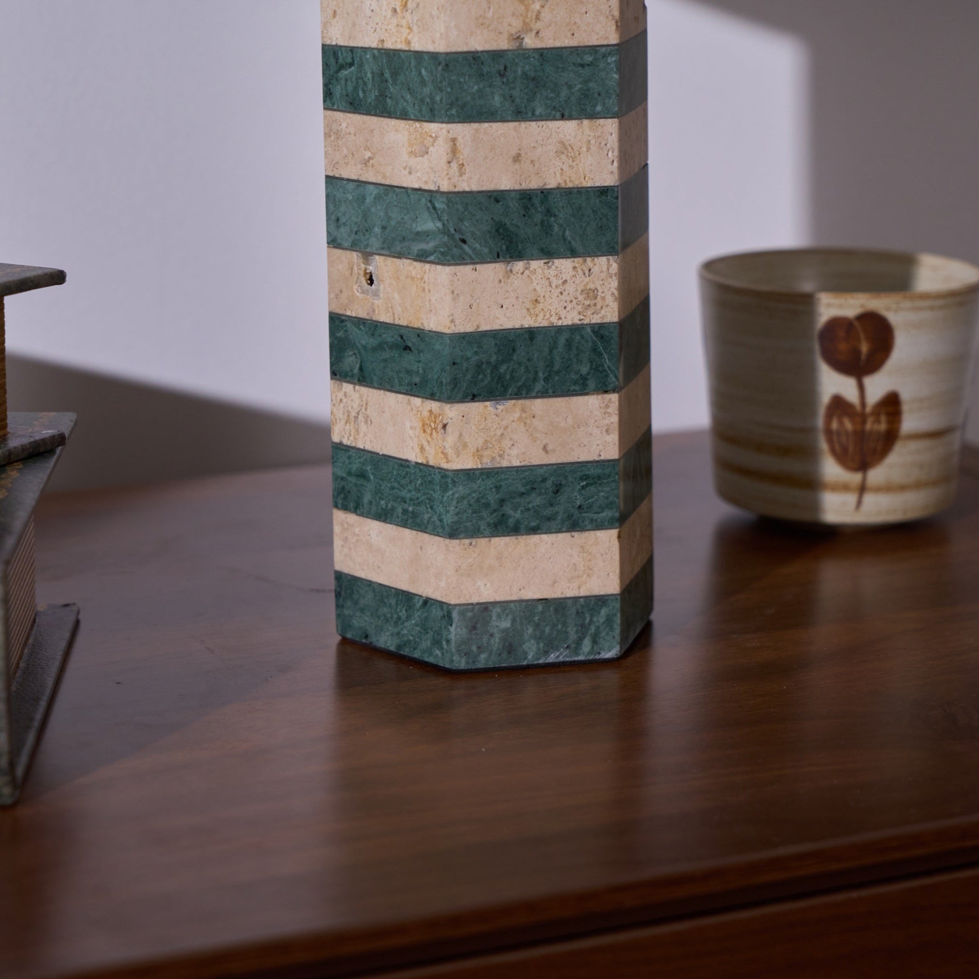 Stripes Fabric Table Lamp-Neutral Decor
