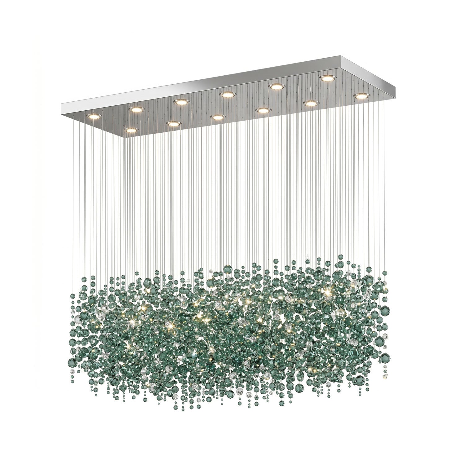Emerald Rainfall Crystal Customize Chandelier-Neutral Decor