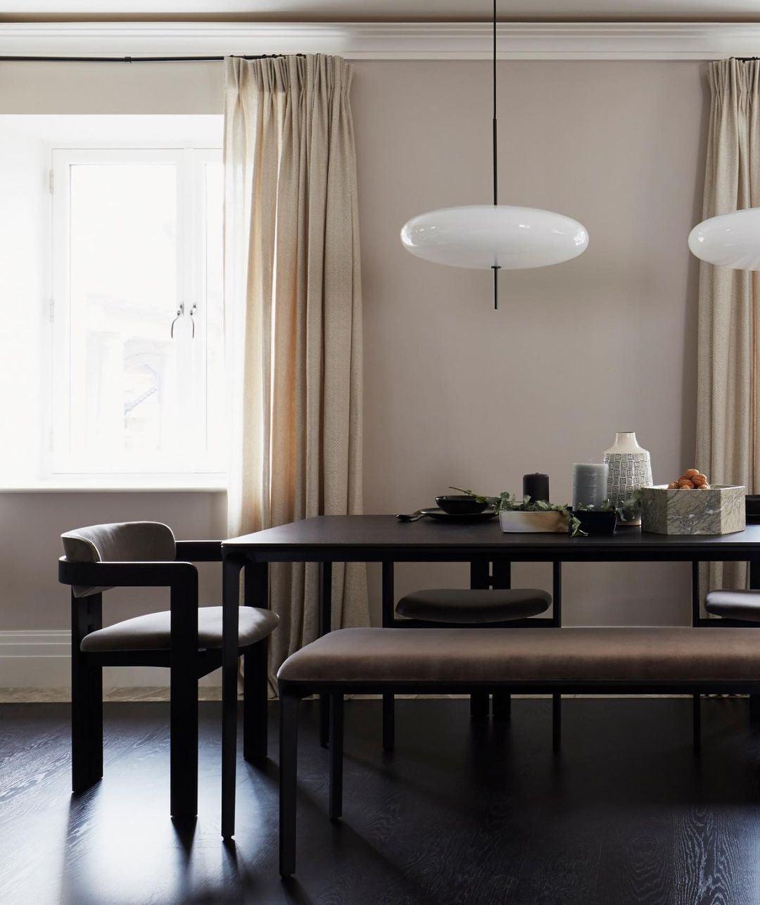 Lustra Pendant Lamp Joined Black-Painted for Living Room-Neutral Decor