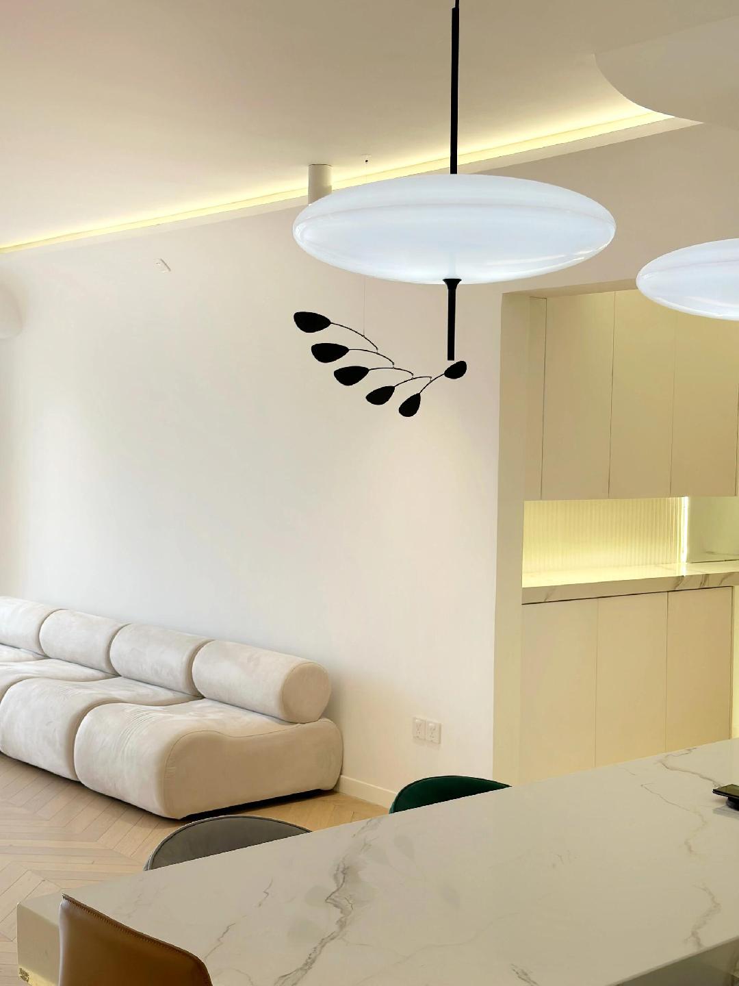 Lustra Pendant Lamp Joined Black-Painted for Living Room-Neutral Decor